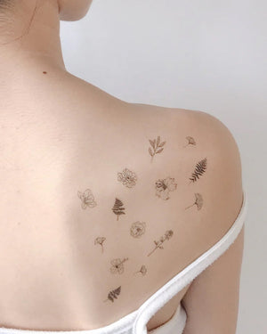 Black Flowers Temporary Tattoos