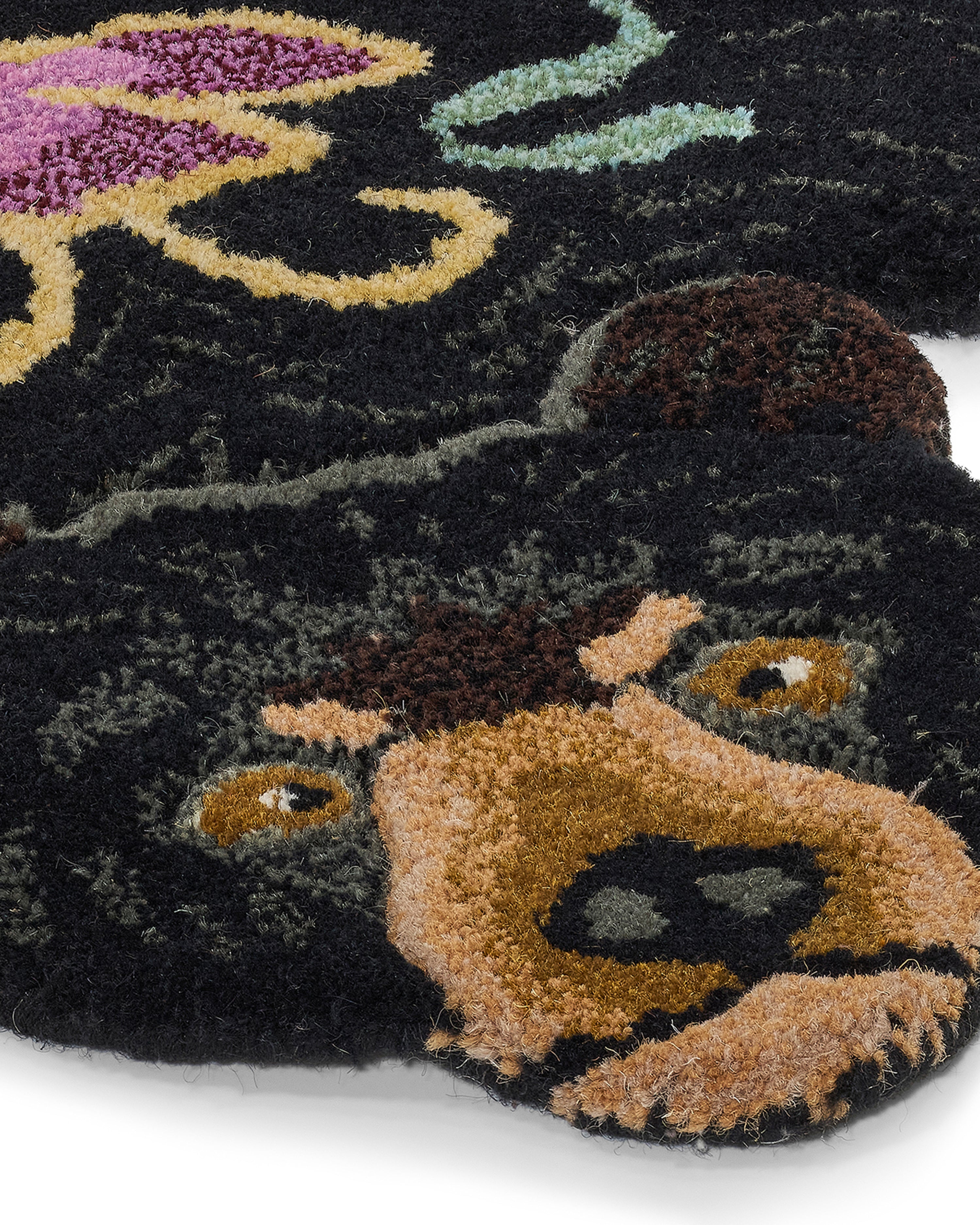 Blooming Black Bear Rug Small