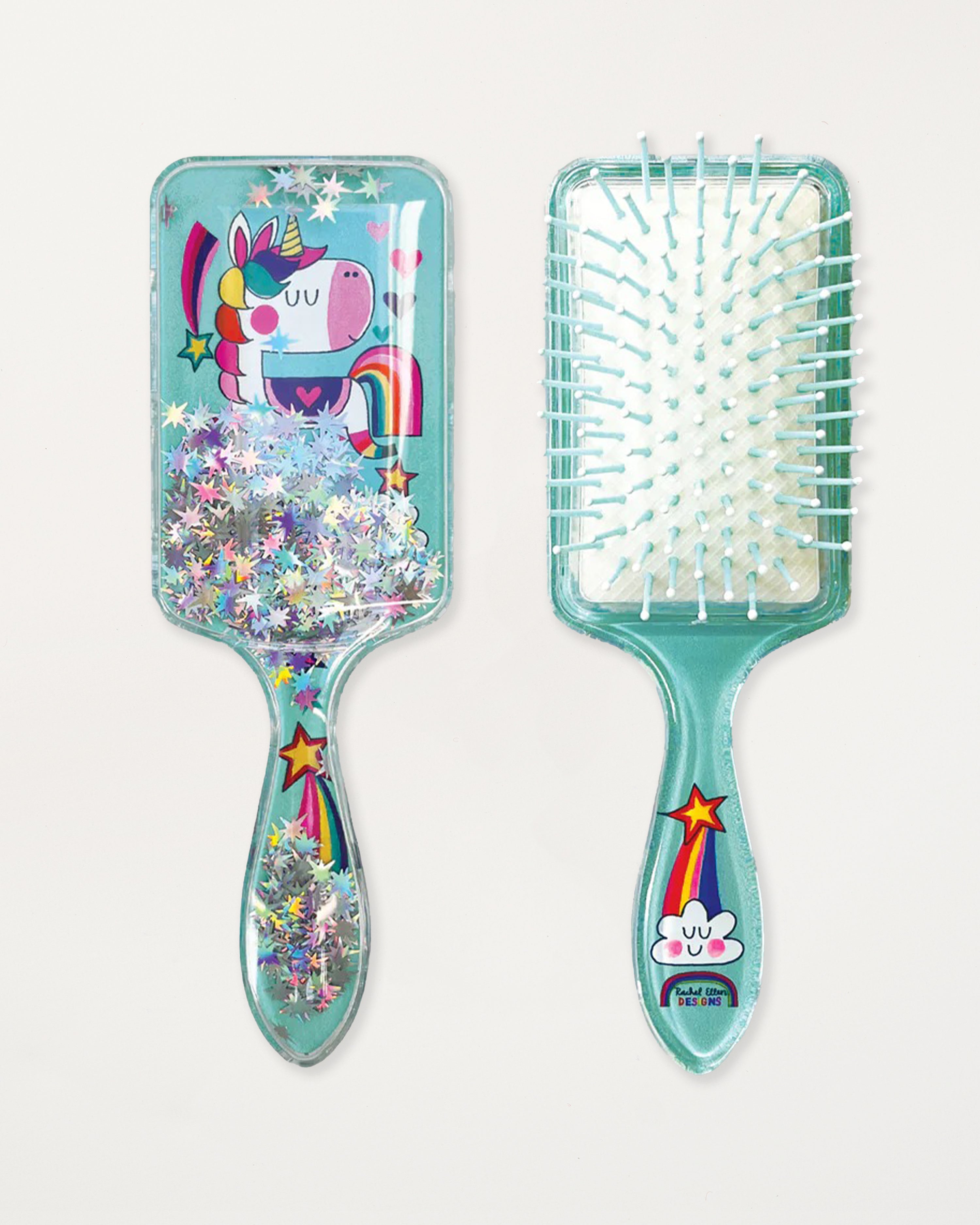 Blue Unicorn Children's Hairbrush with Sparkles