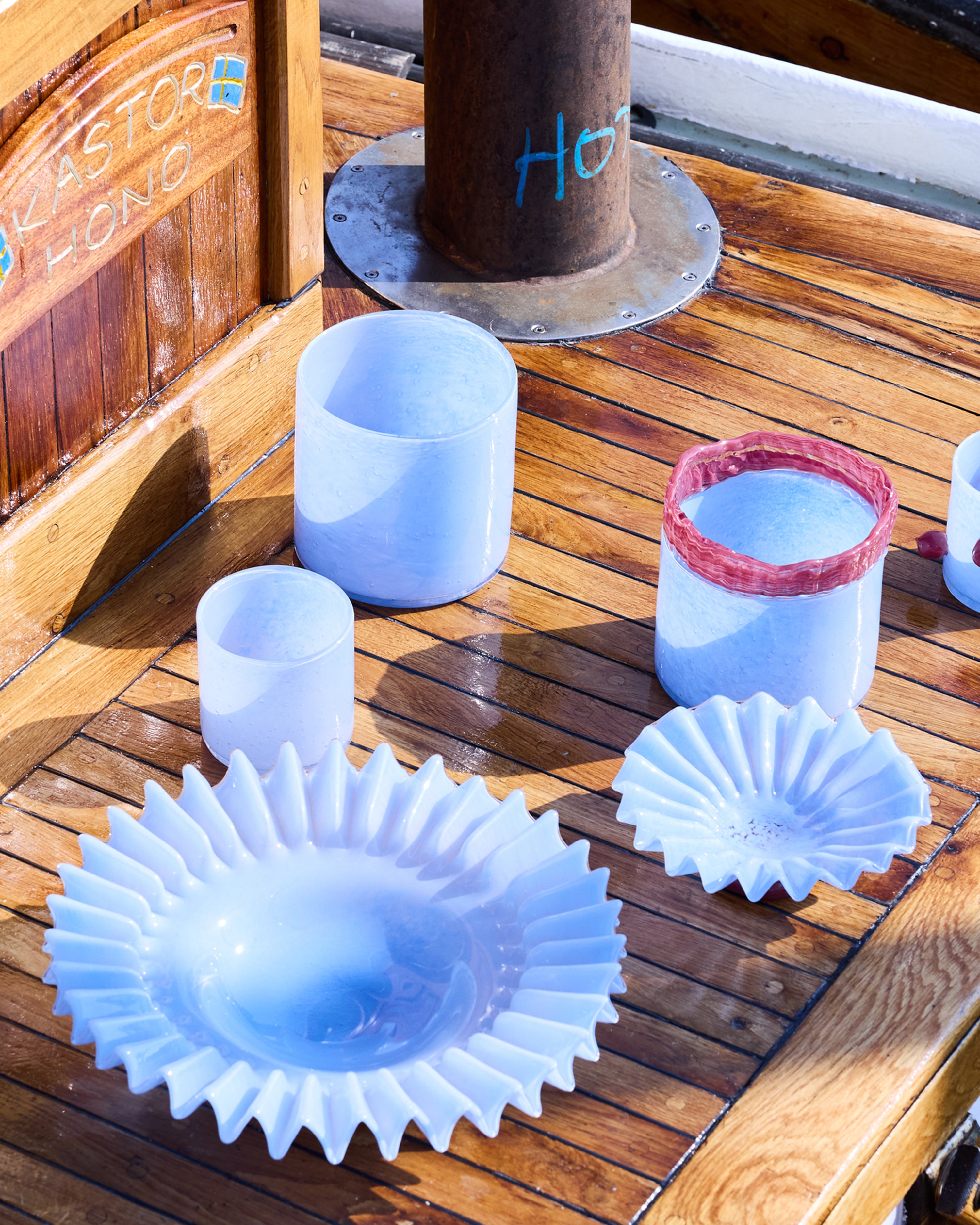 Bowl Lori L Light Blue/Bordeaux