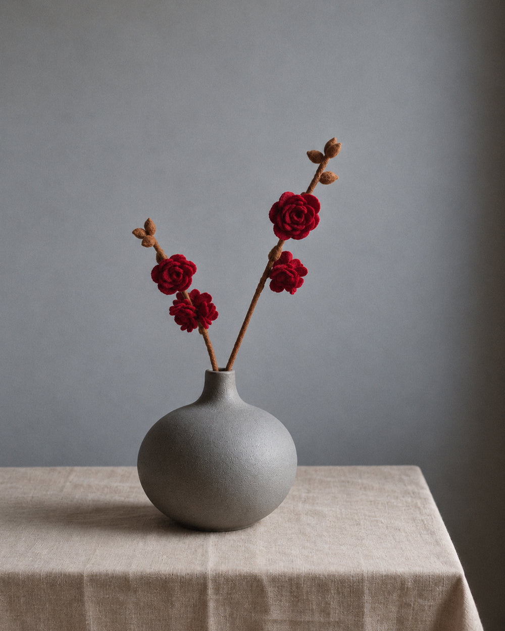 Branch Dark Red Roses