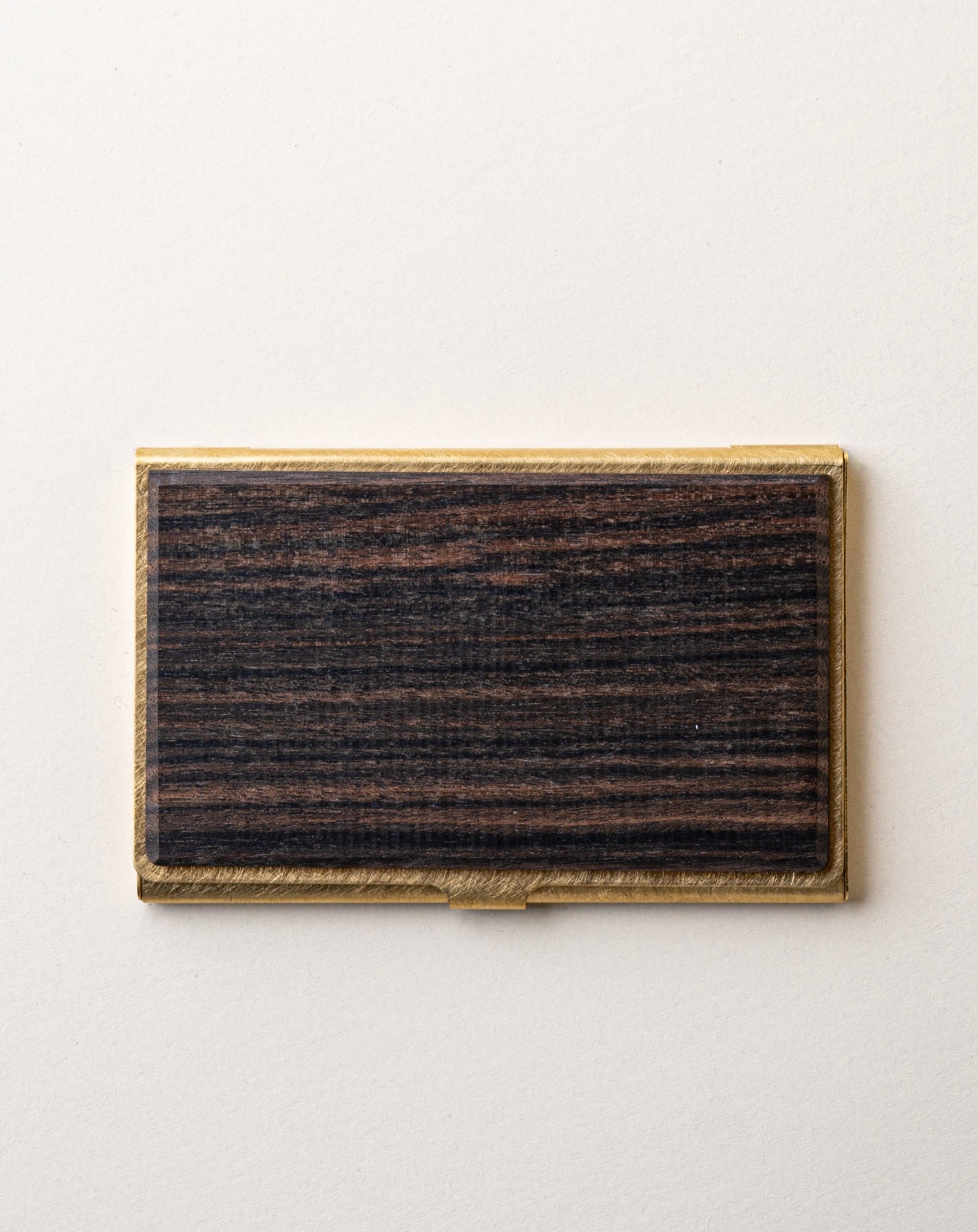 Brass & Macassar Ebony Wood Card Case