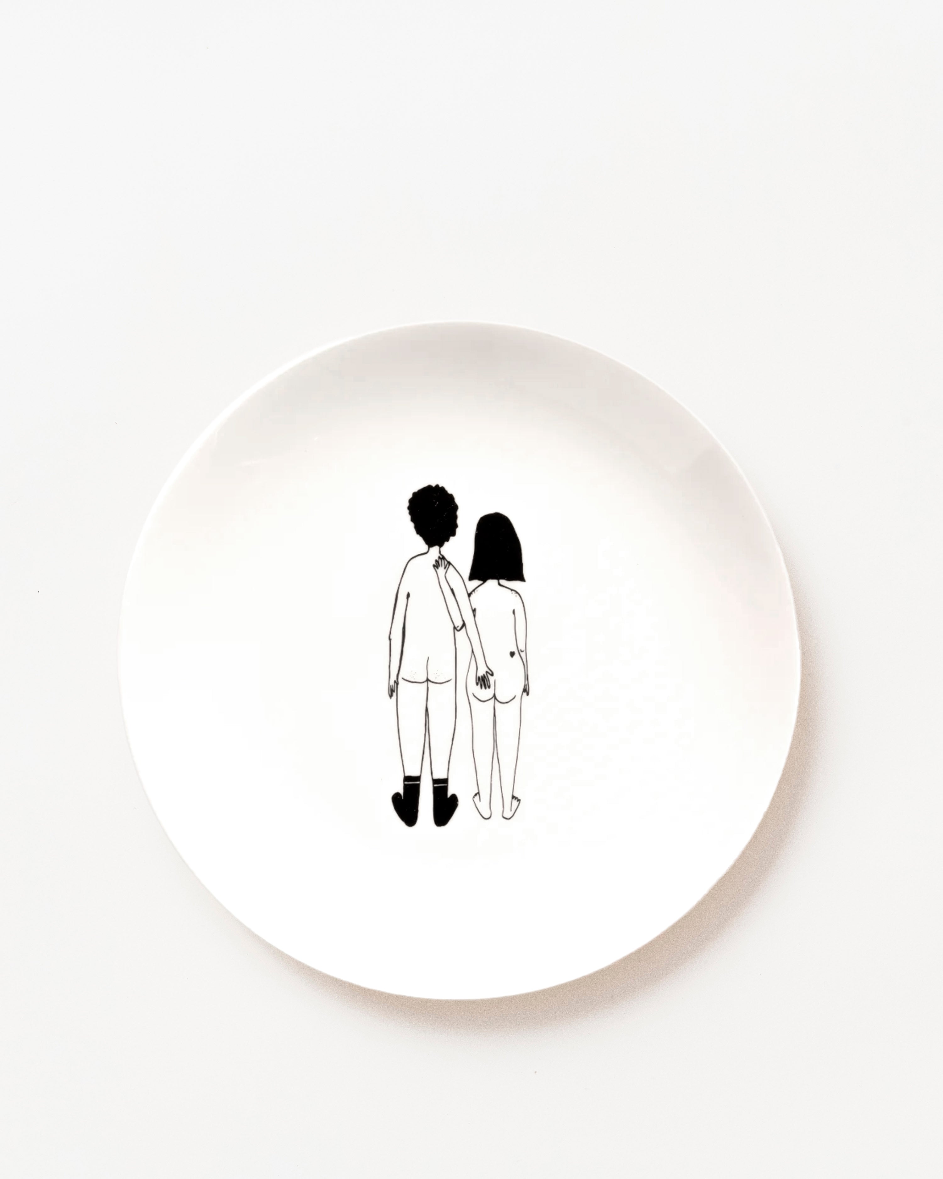 Breakfast Plate Naked Couple Back