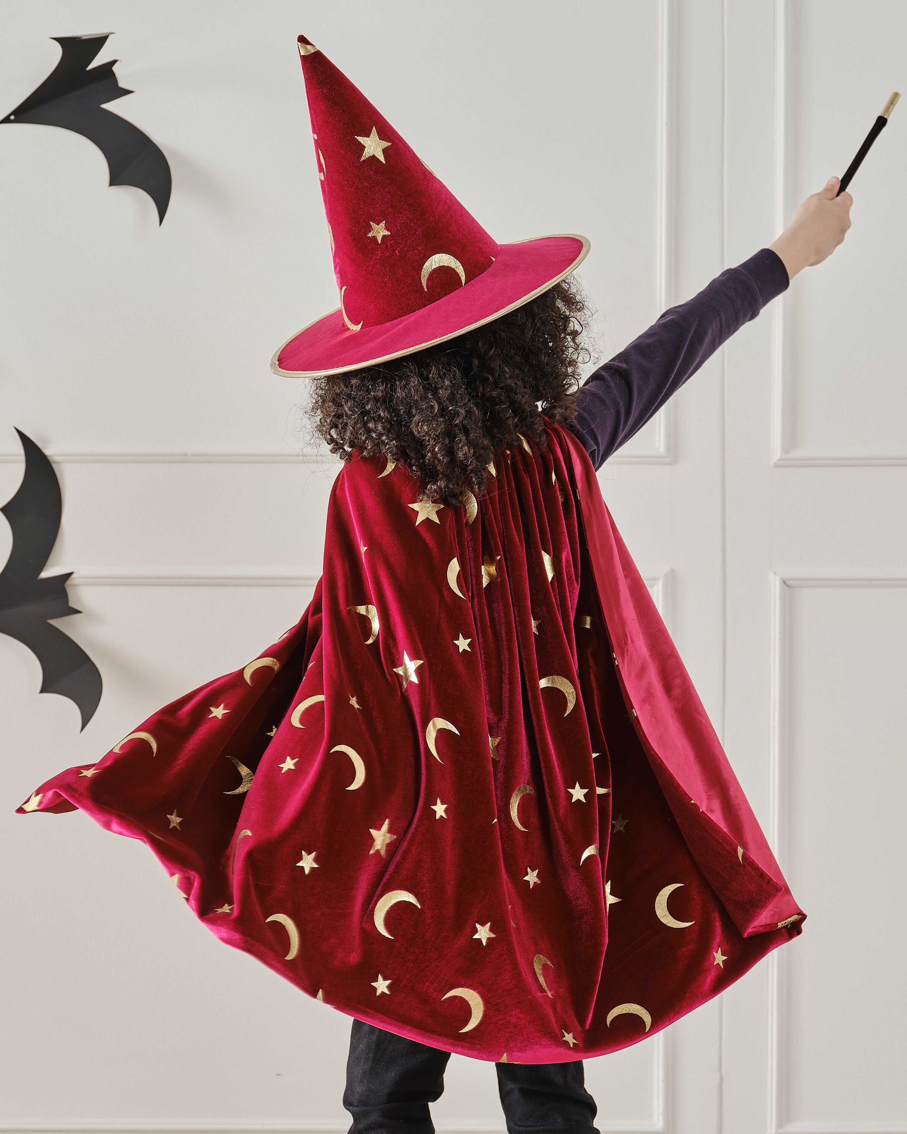 Burgundy Velvet Magician Hat