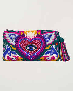 Burning Heart Green Clutch M
