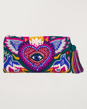 Burning Heart Green Clutch M
