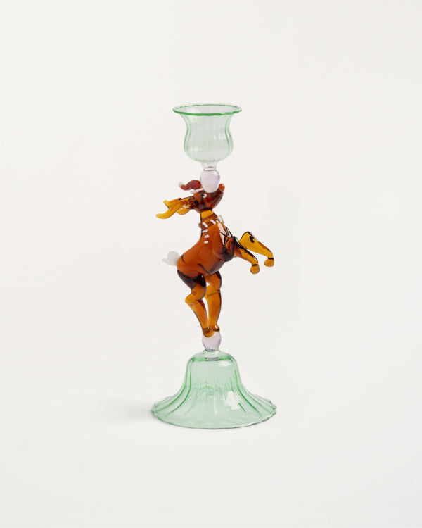 Candle Holder Merry Reindeer