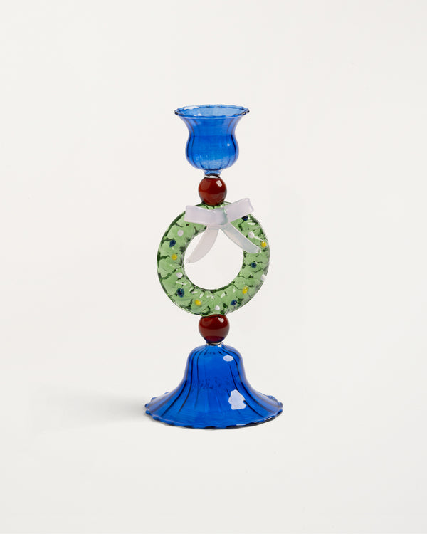 Candle Holder Merry Wreath