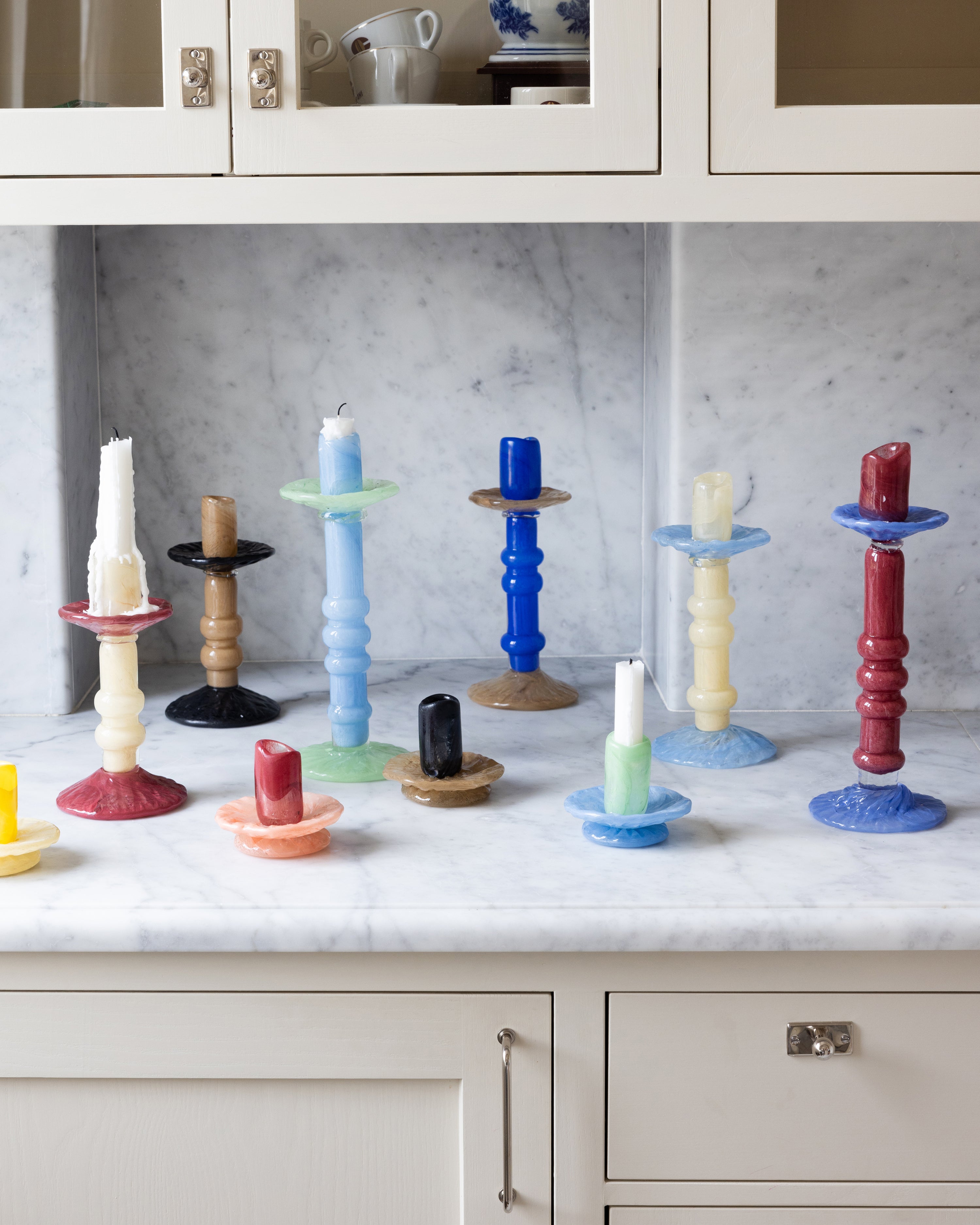 Candlestick Lara L Bordeaux/Blue