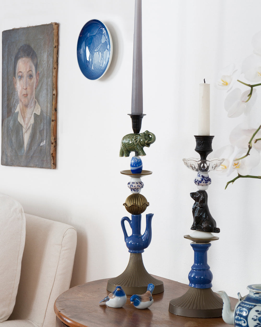 Ceramic Candlestick Top of the Hill