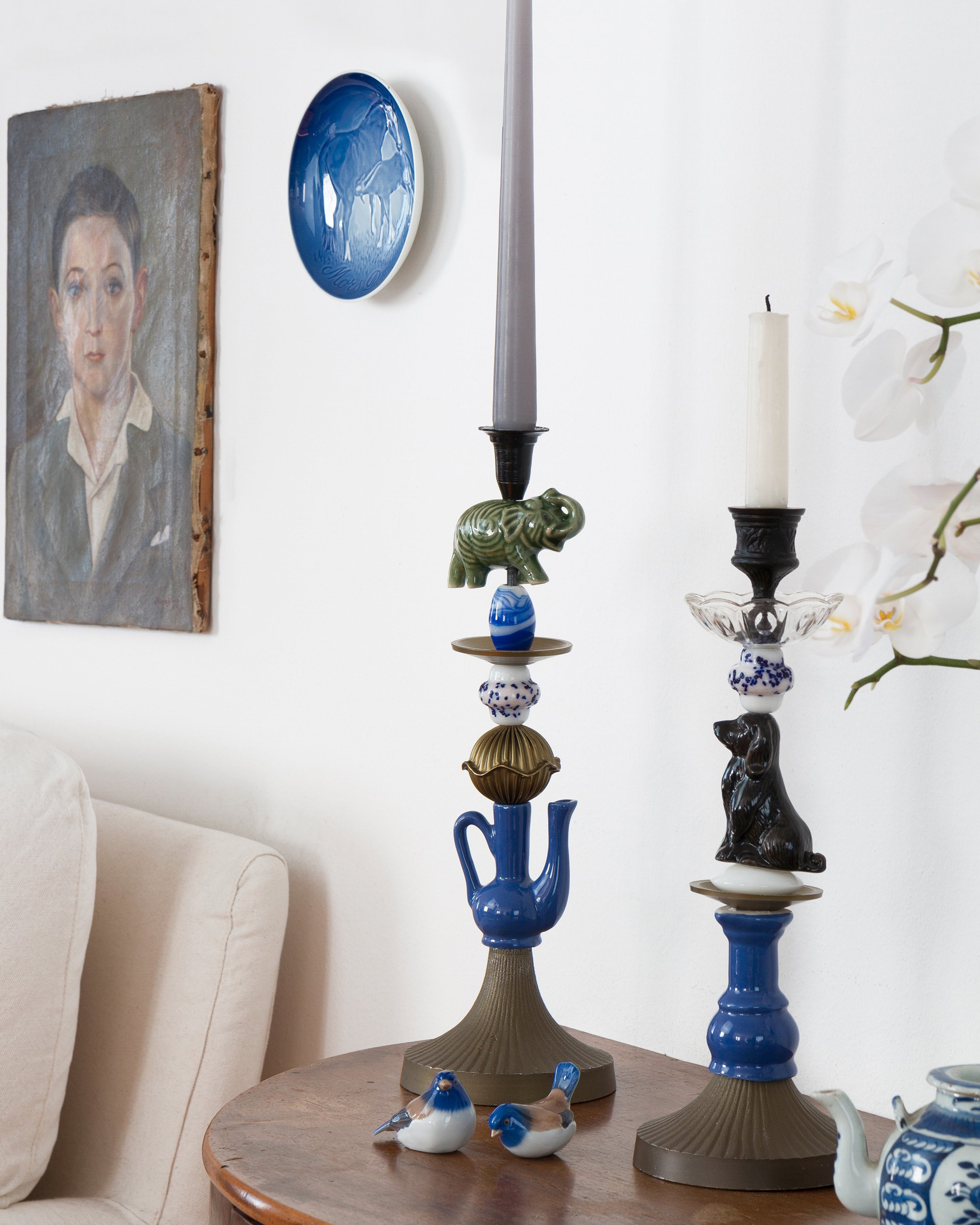 Ceramic Candlestick Top of the Hill