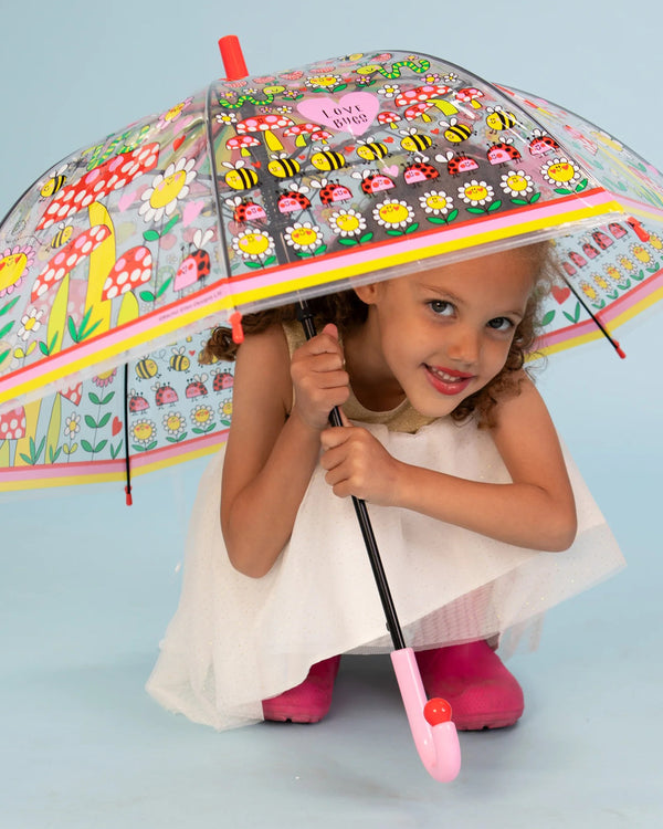 Children's Umbrella Bee Happy Bees & Flower Design