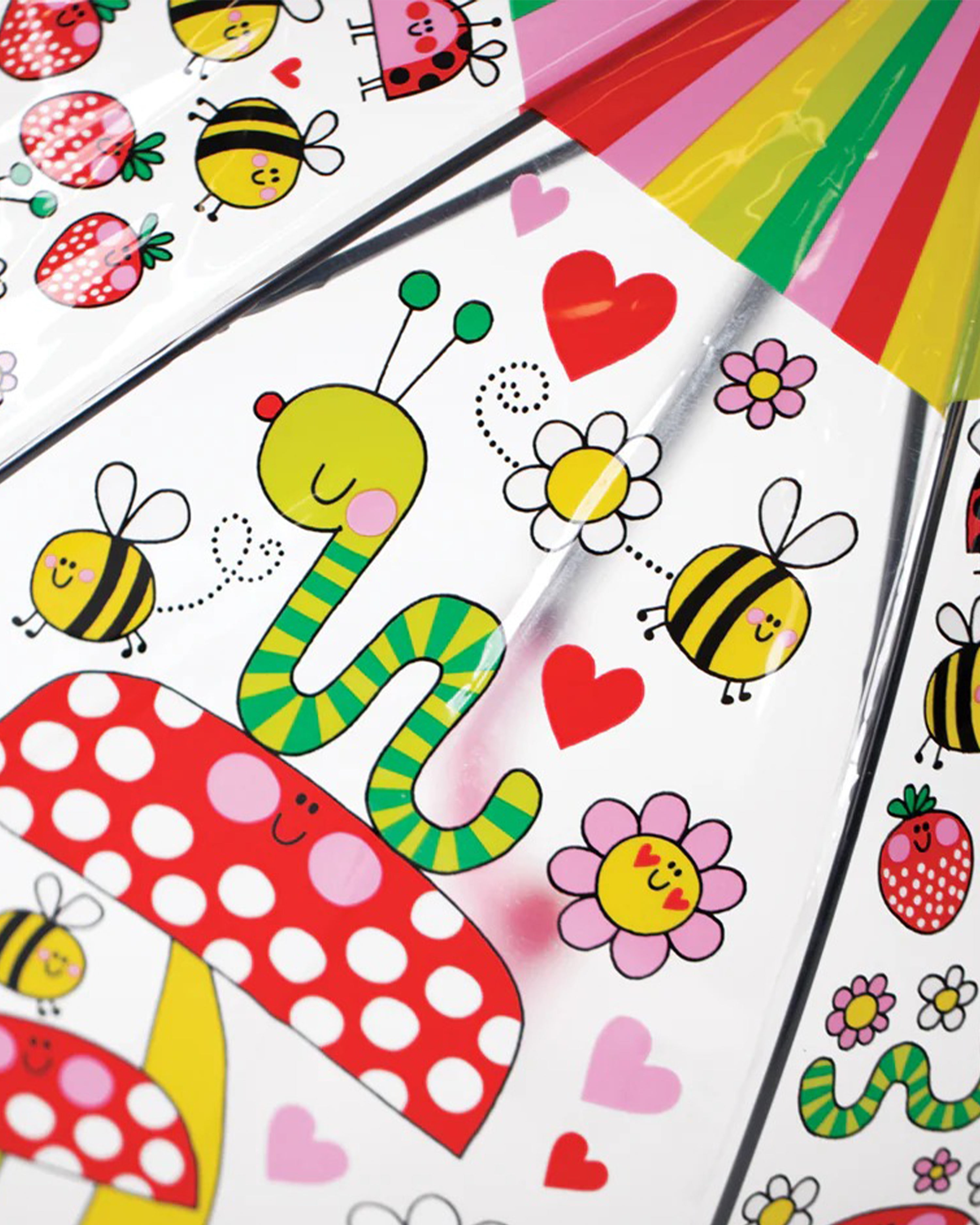 Children's Umbrella Bee Happy Bees & Flower Design