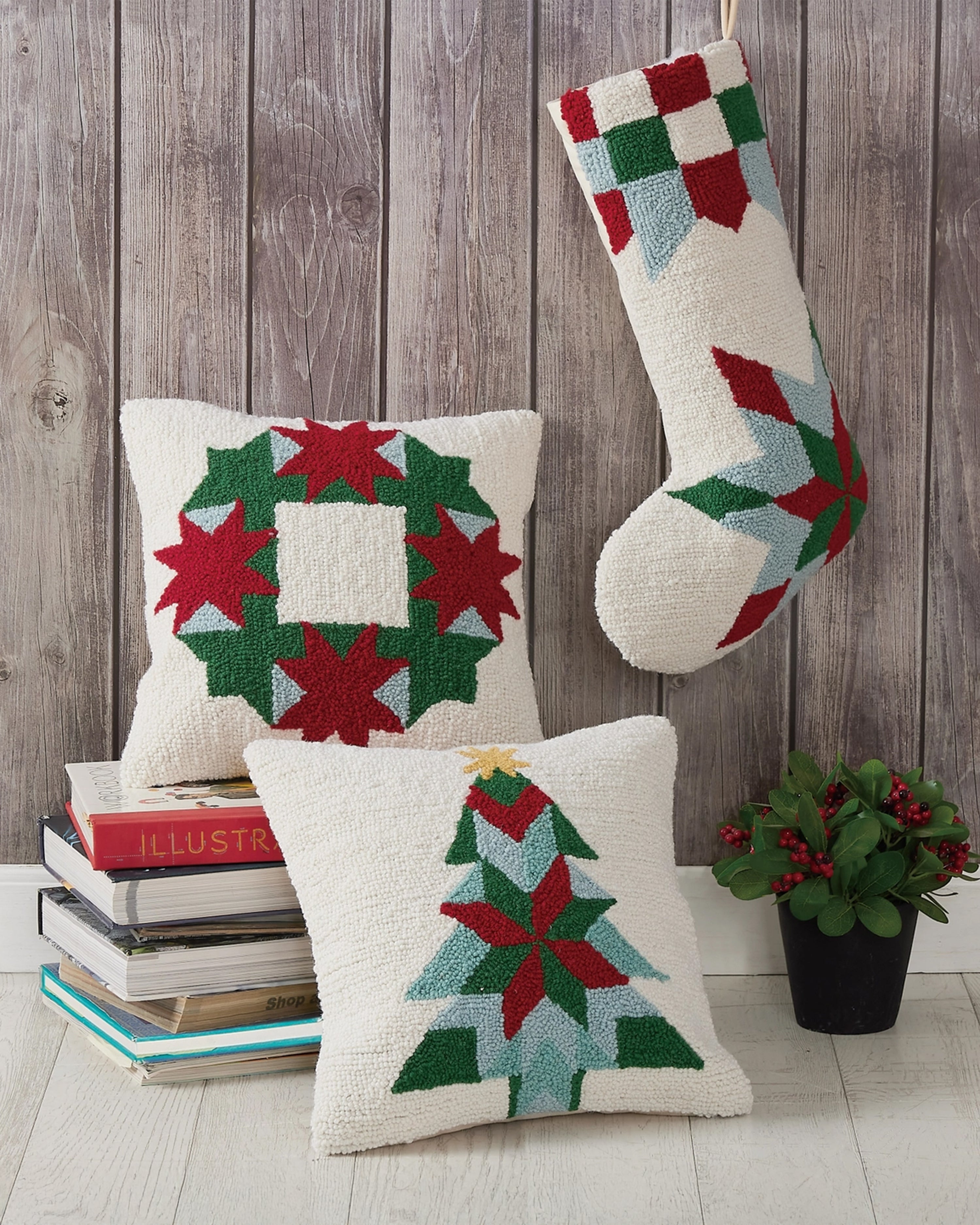 Christmas Patchwork Hook Stocking