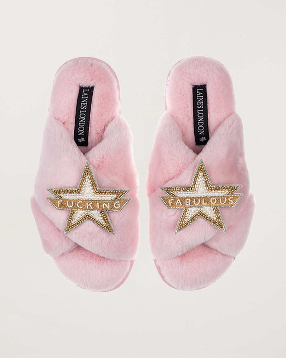 Classic Slippers With Fucking Fabulous Brooches Pink
