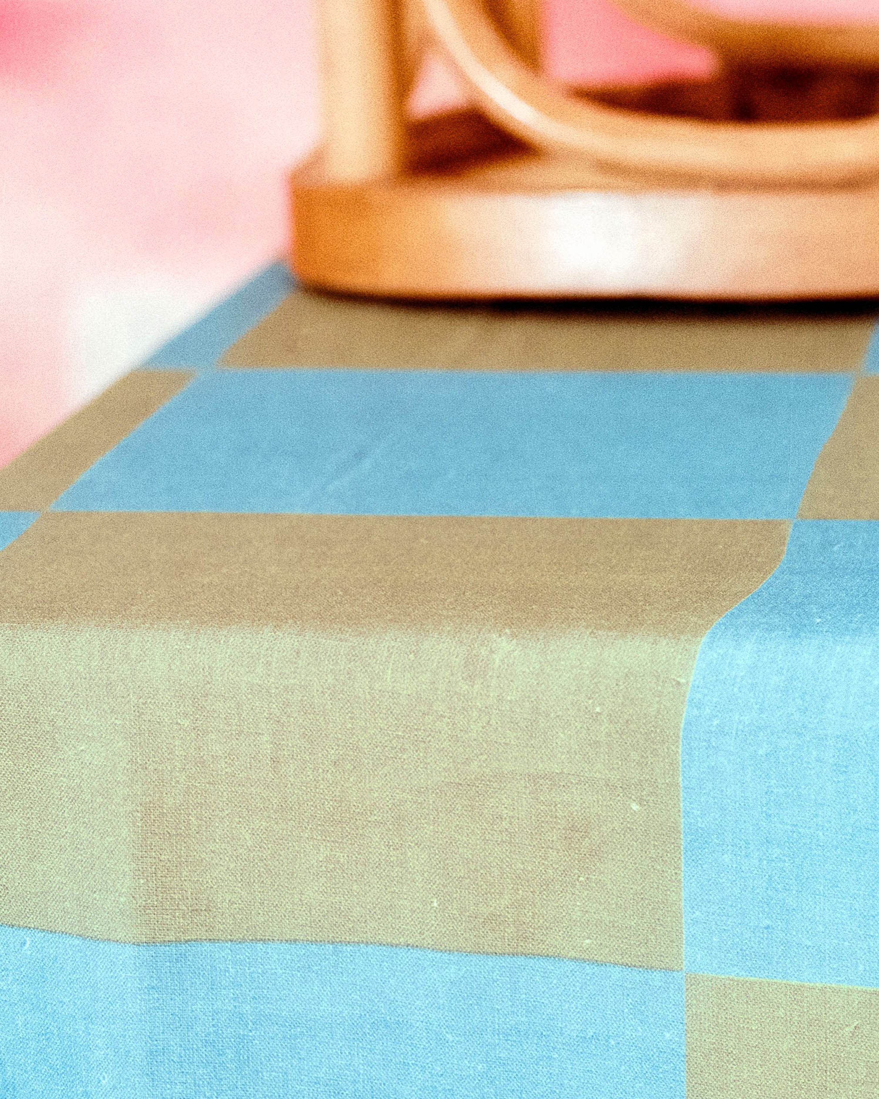 Cleo Linen Tablecloth Turquoise/Green 160x300cm