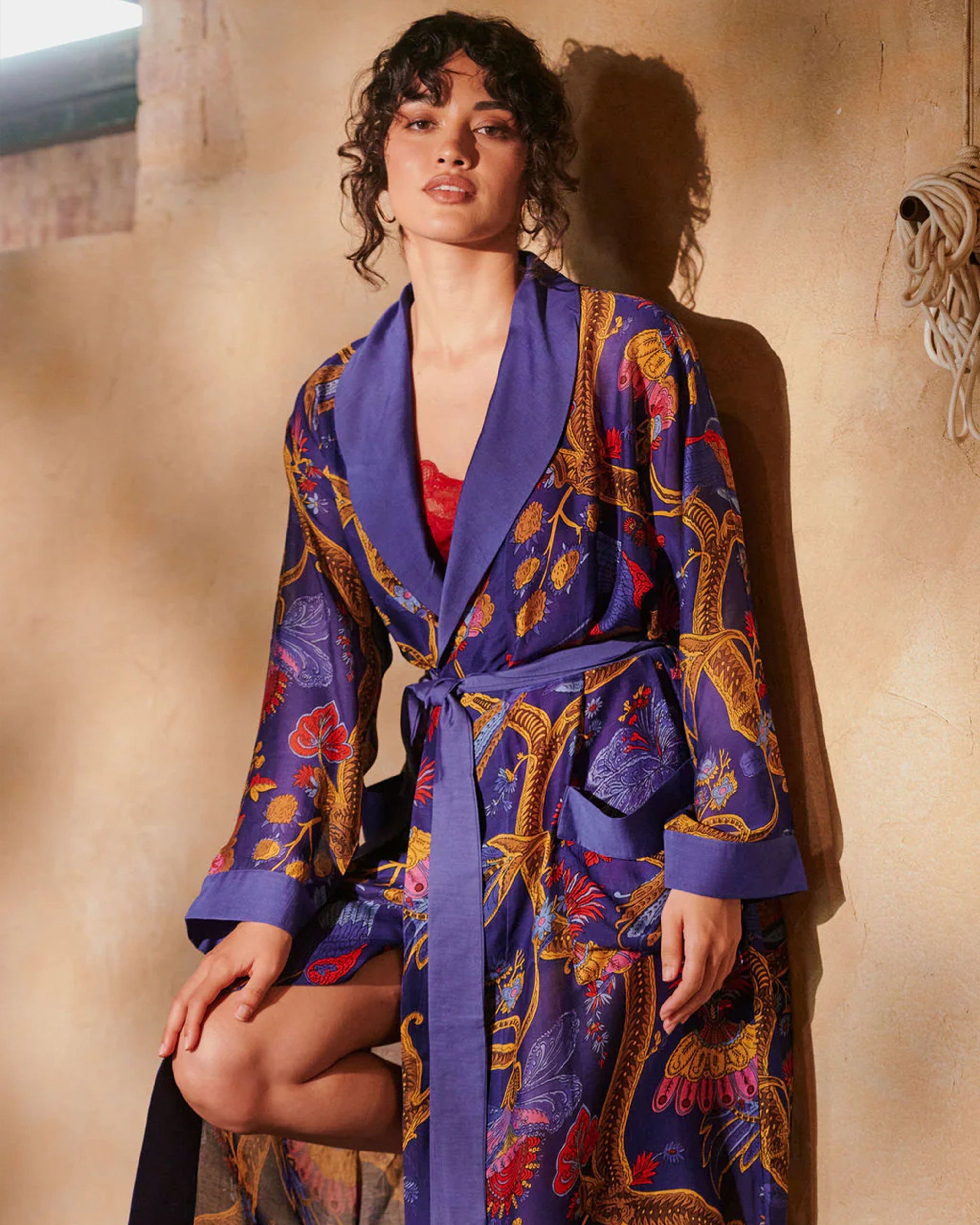 Climbing Peacock Royal Blue Gown