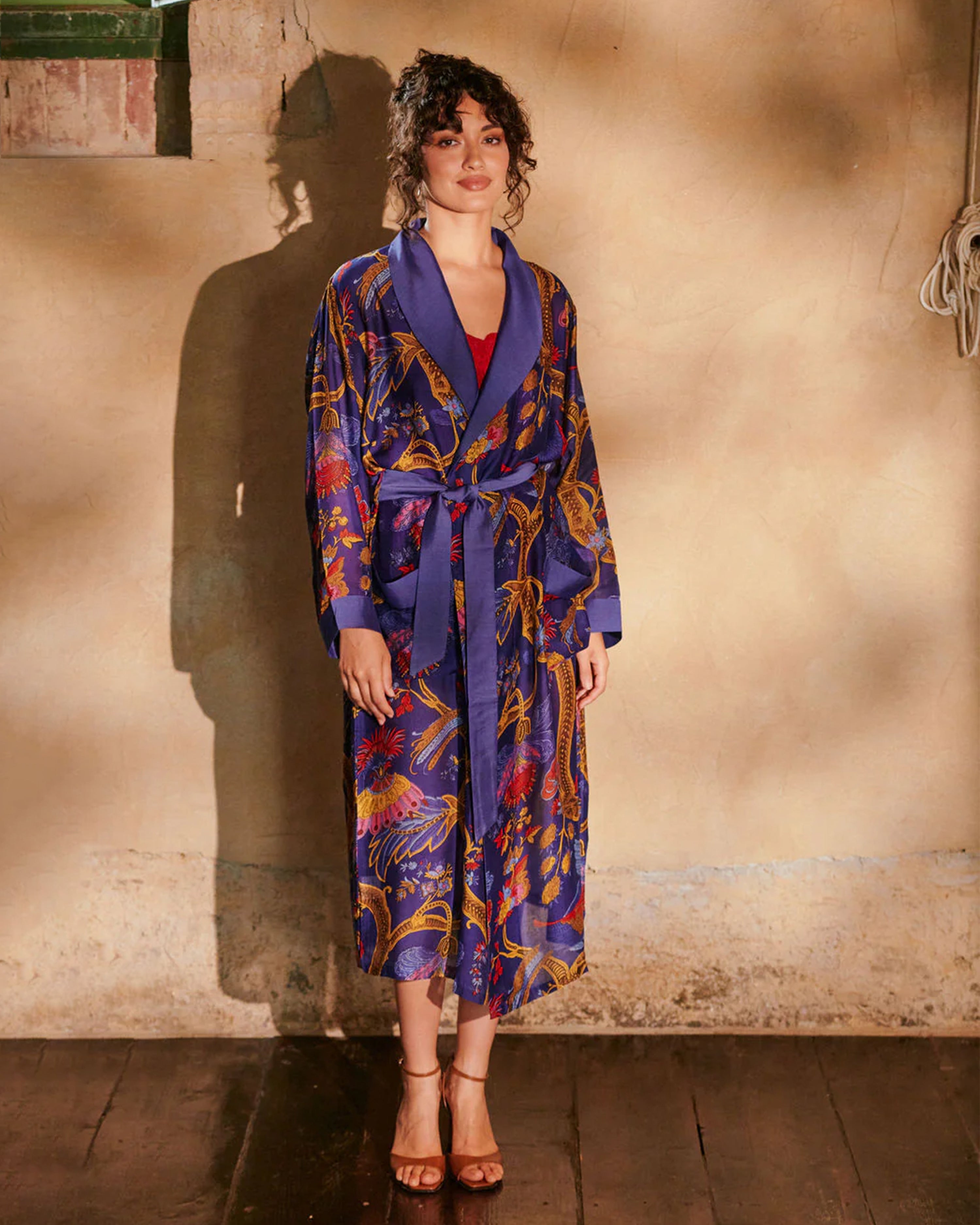 Climbing Peacock Royal Blue Gown