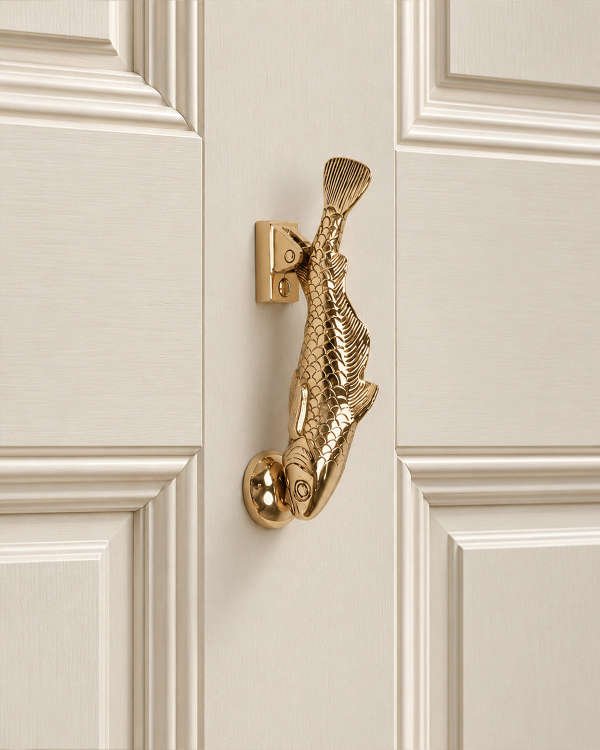 Cod Fish Door Knocker Polished Brass