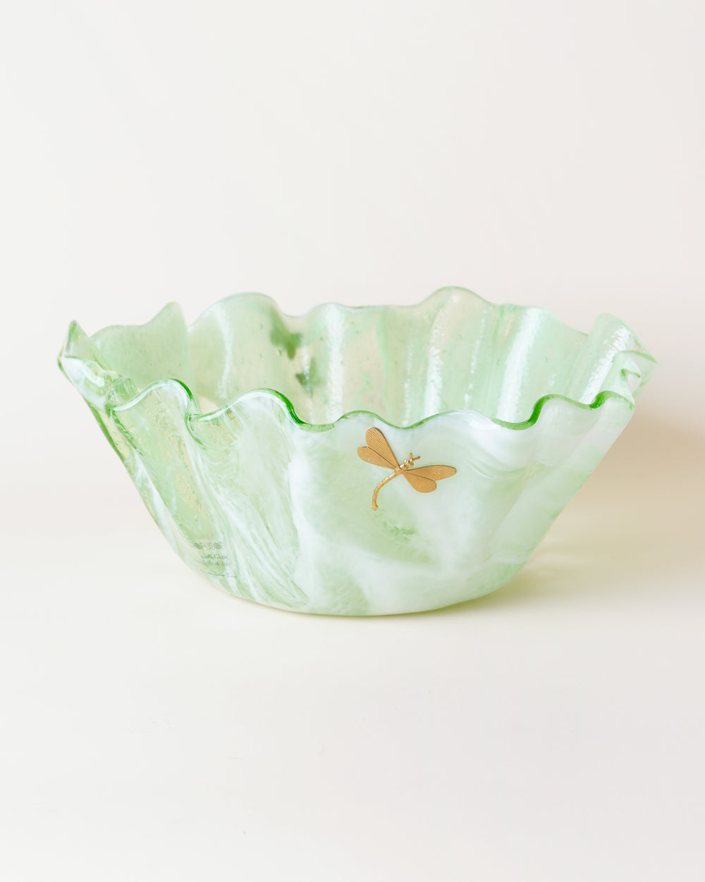 Corolla Bowl Marble Light Green/Charms D27cm
