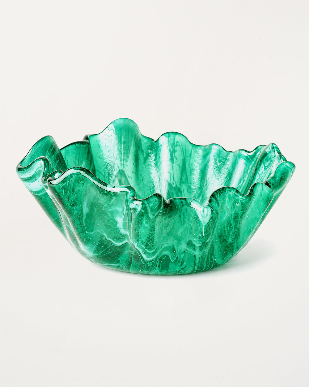Corolla Bowl Marble Dark Green D27cm