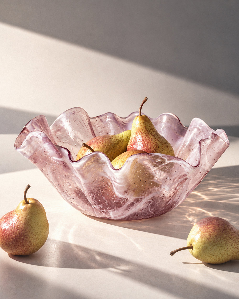 Corolla Bowl Marble Pink D40cm