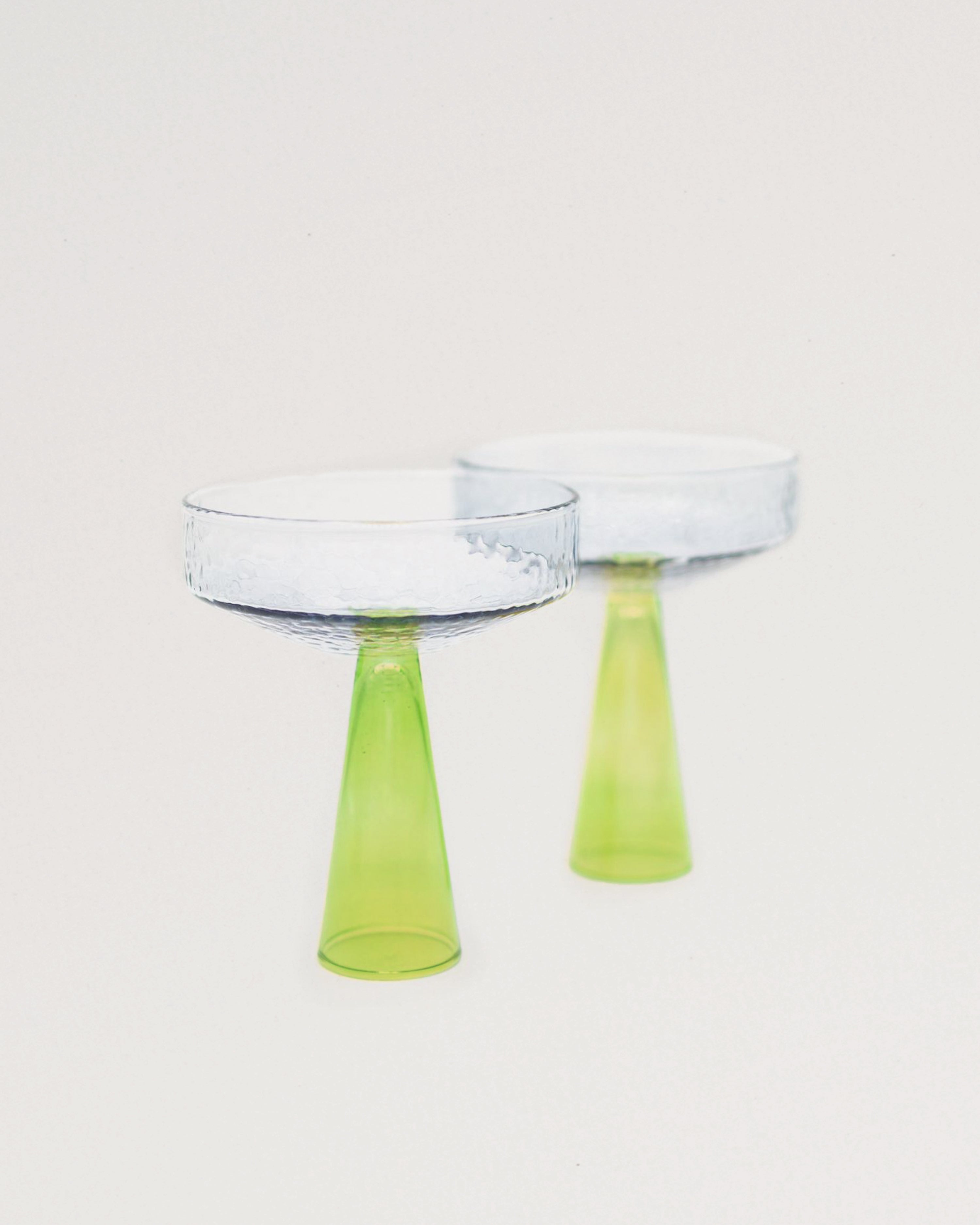 Coupe Claude Clear/Green Set of 2