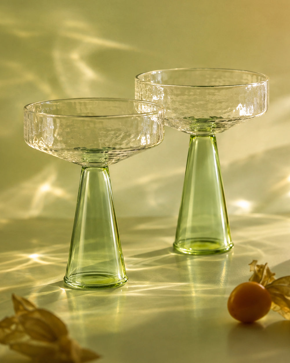 Coupe Claude Clear/Green Set of 2