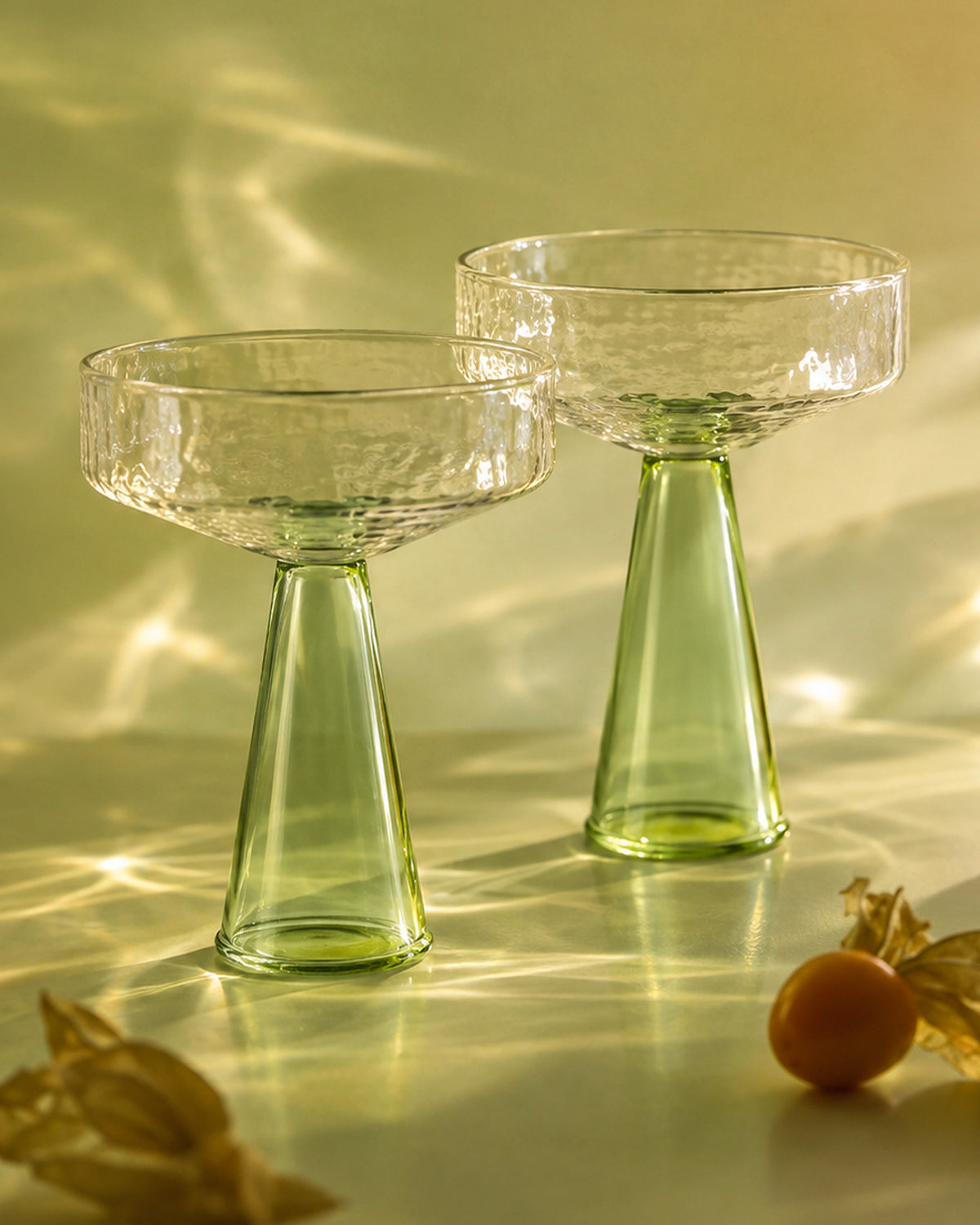 Coupe Claude Clear/Green Set of 2