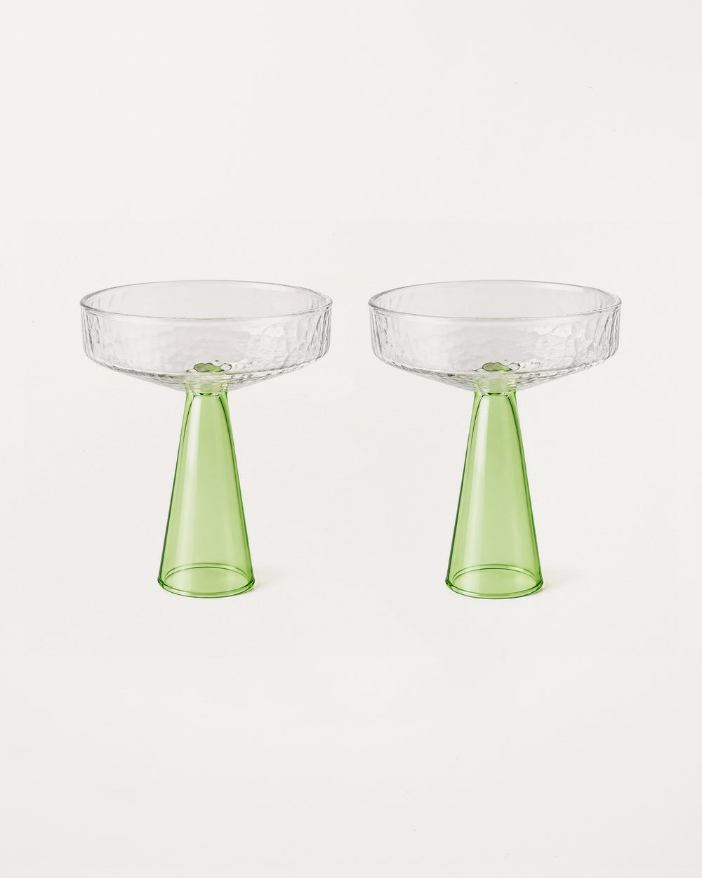 Coupe Claude Clear/Green Set of 2