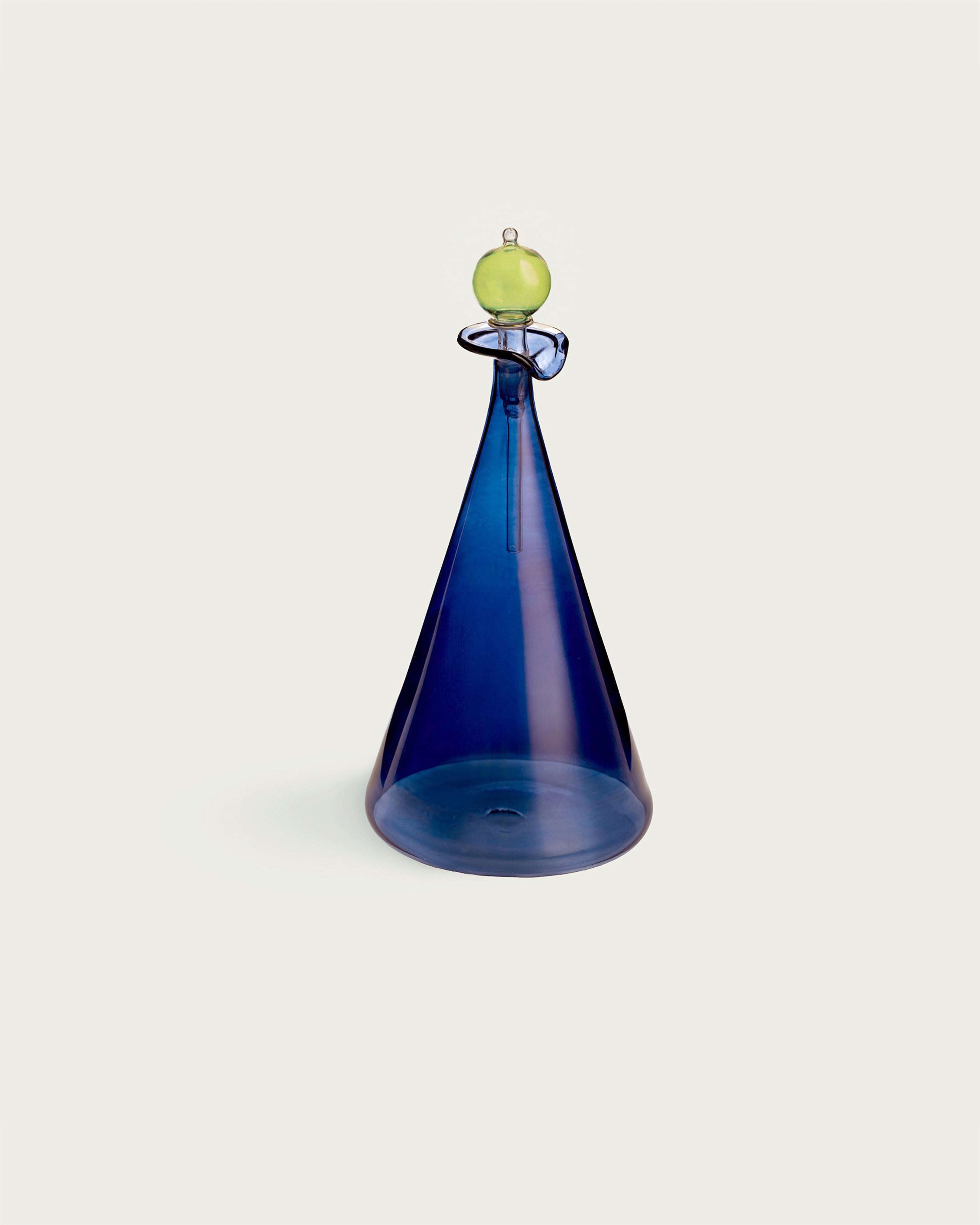 Couple Vinegar & Oil Handblown Flasks Green/Dark Blue