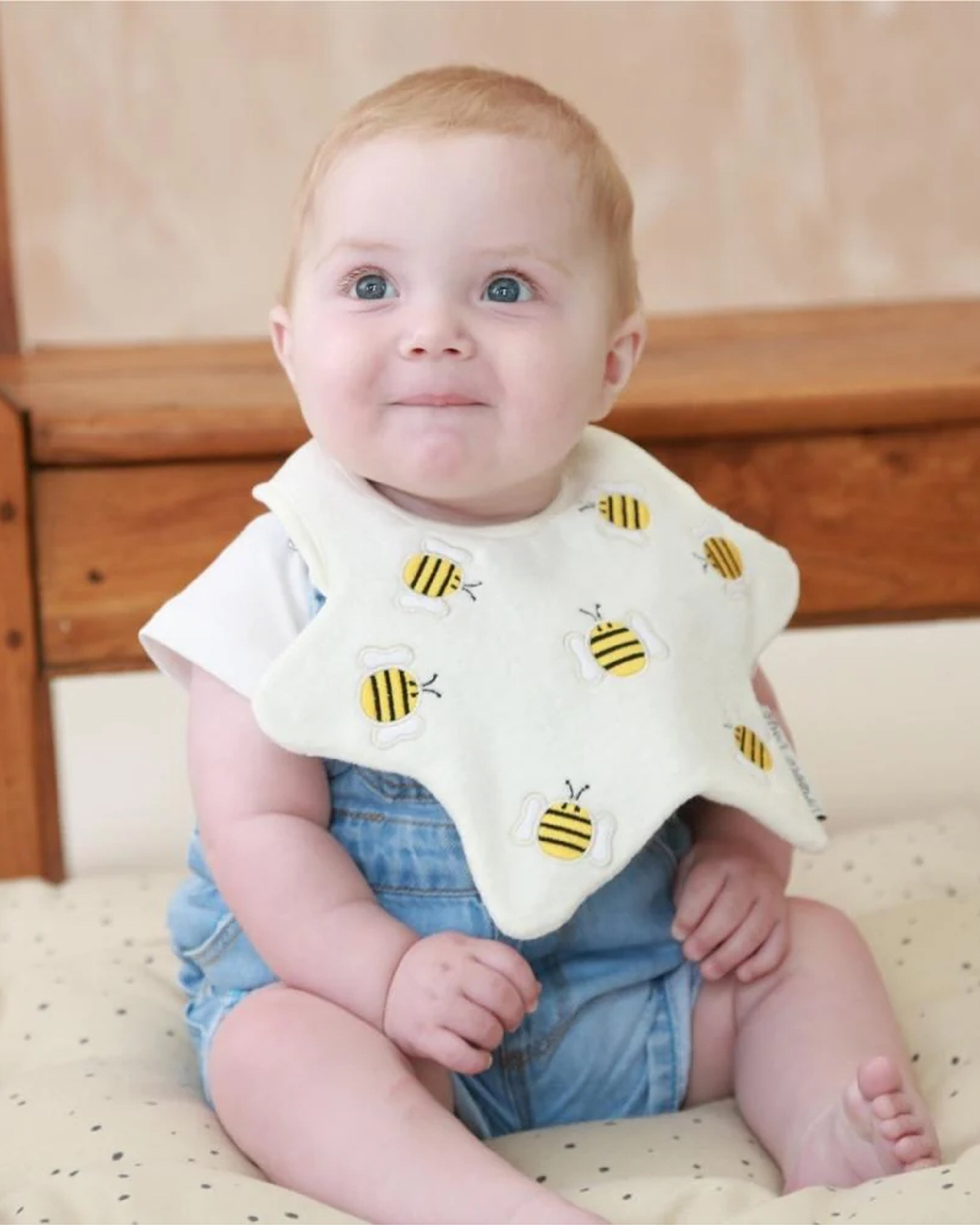 Cream Bumblebee Baby Bib