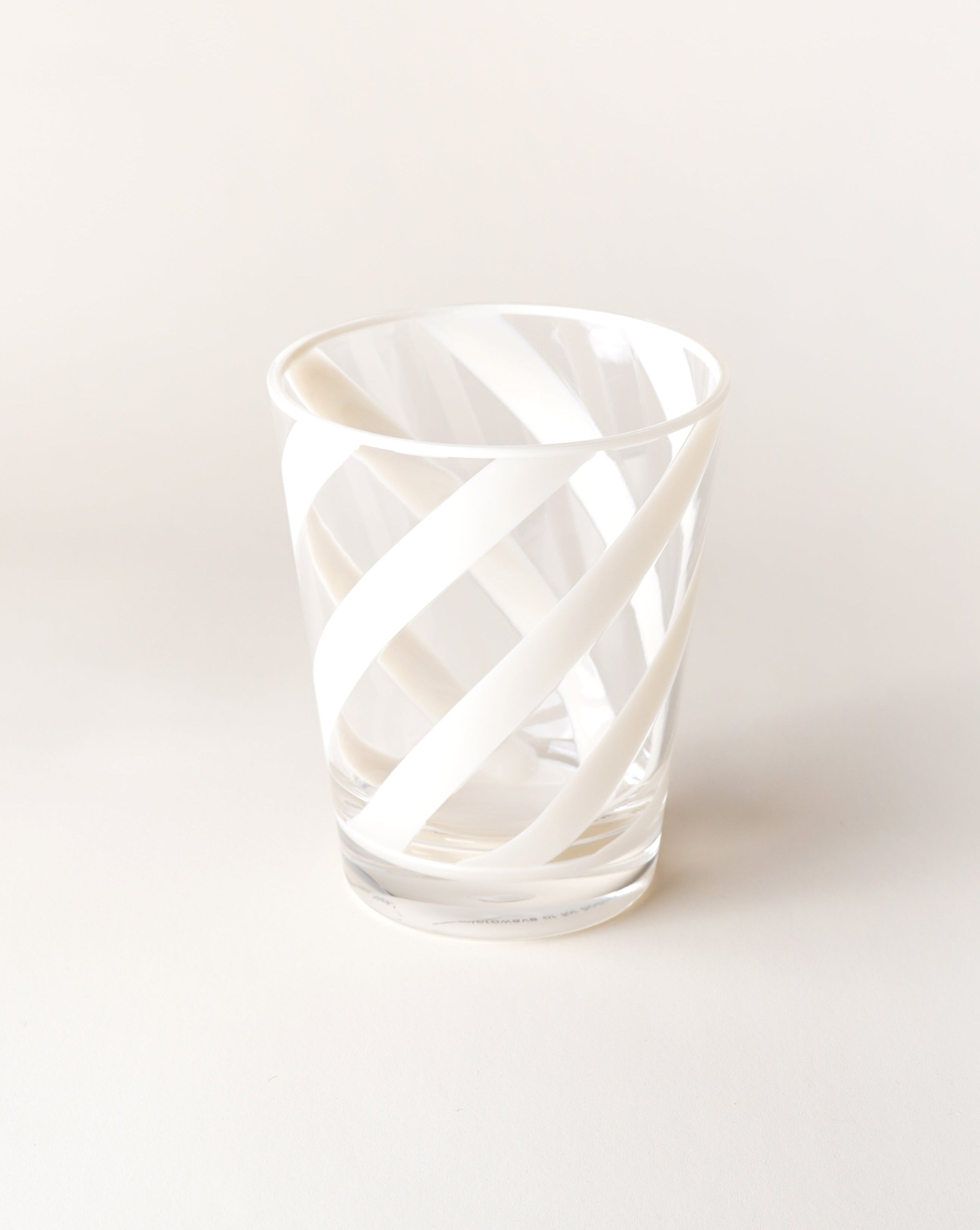 Cream Spiral Glass