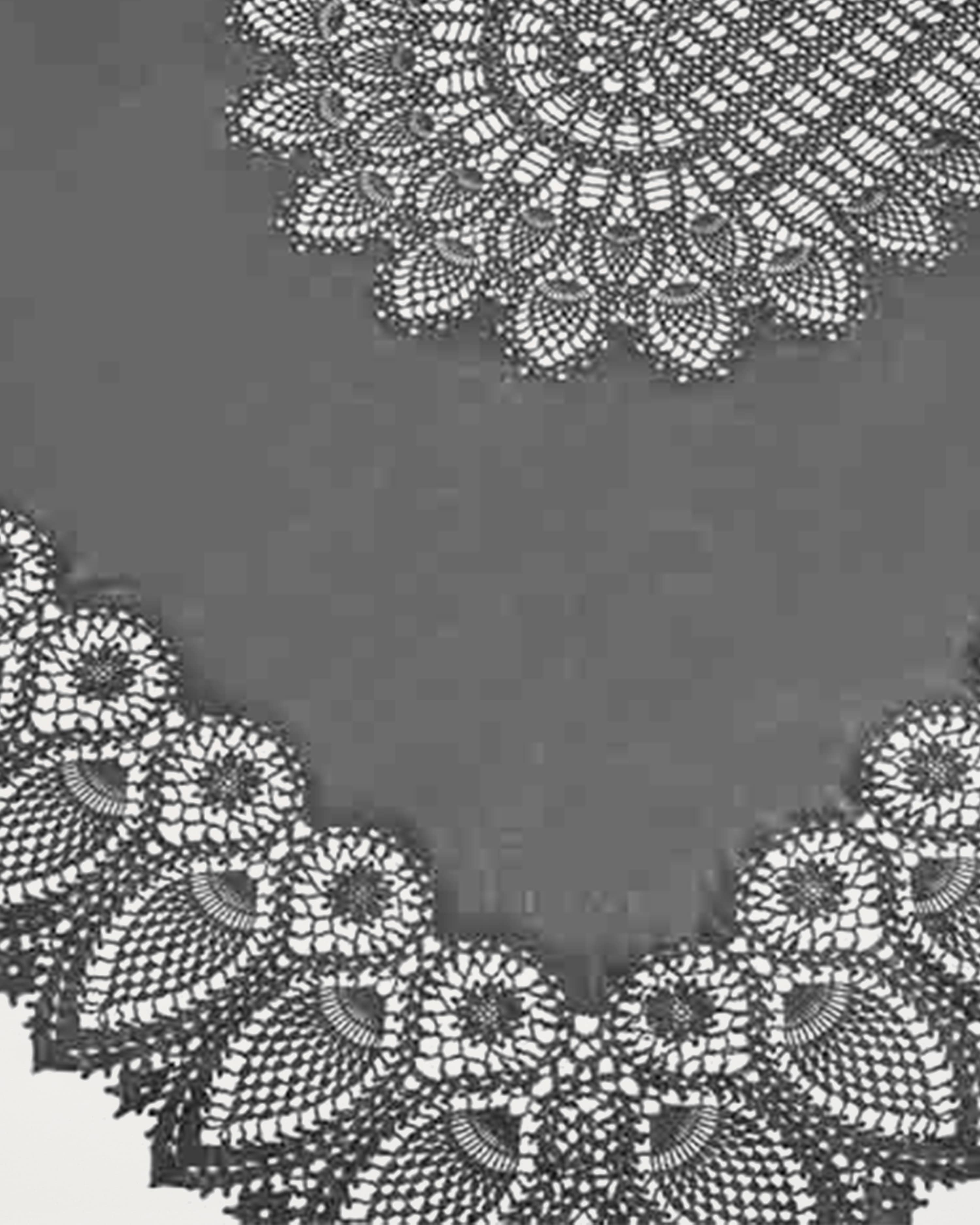 Dark Grey Vinyl Lace Tablecloth