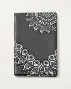 Dark Grey Vinyl Lace Tablecloth