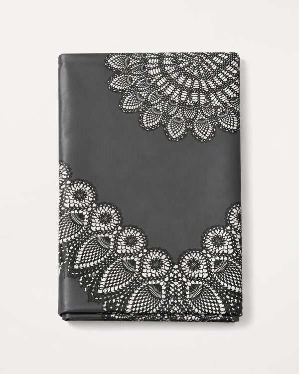Dark Grey Vinyl Lace Tablecloth