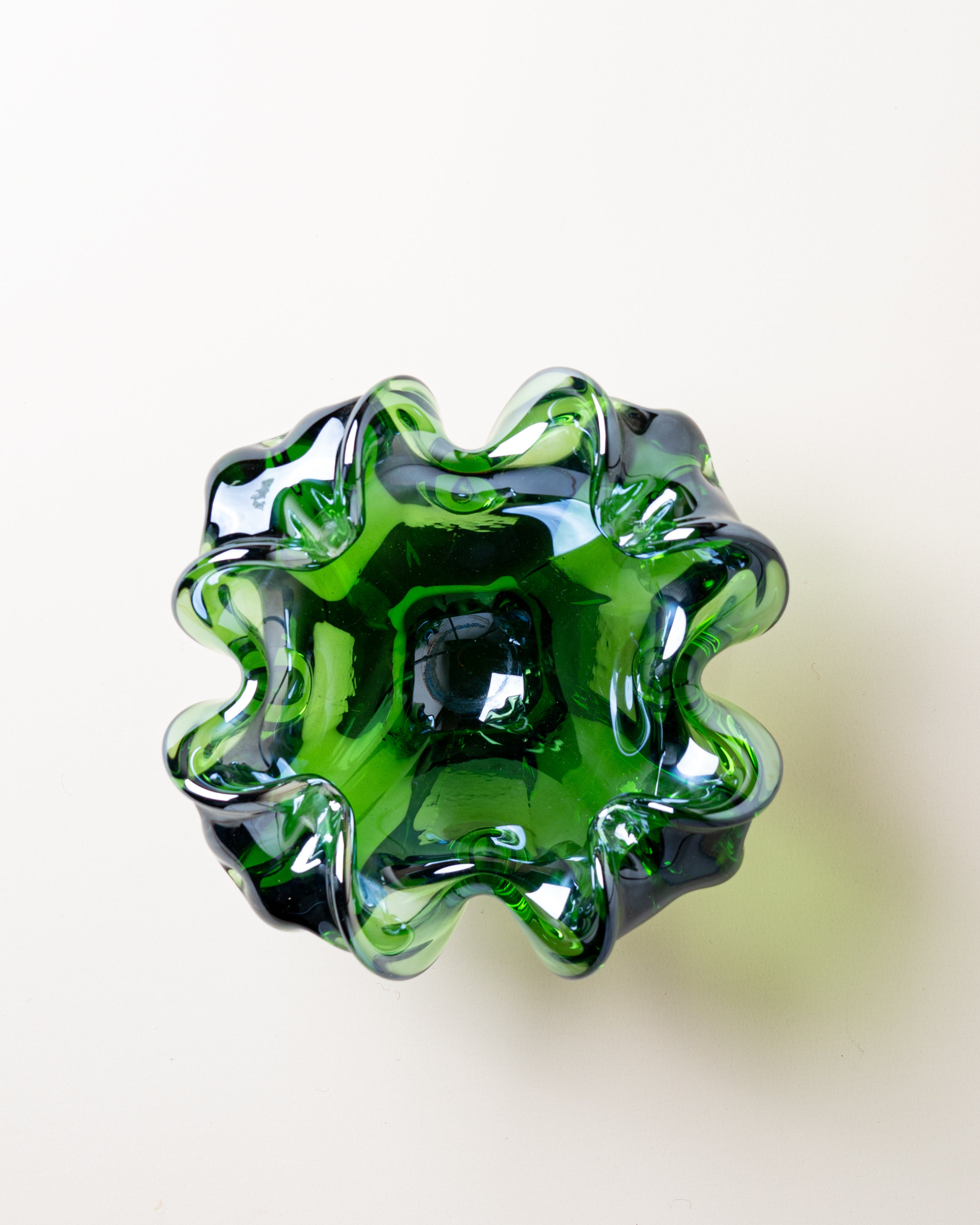 Decorative Glass Bowl Iridescent Green