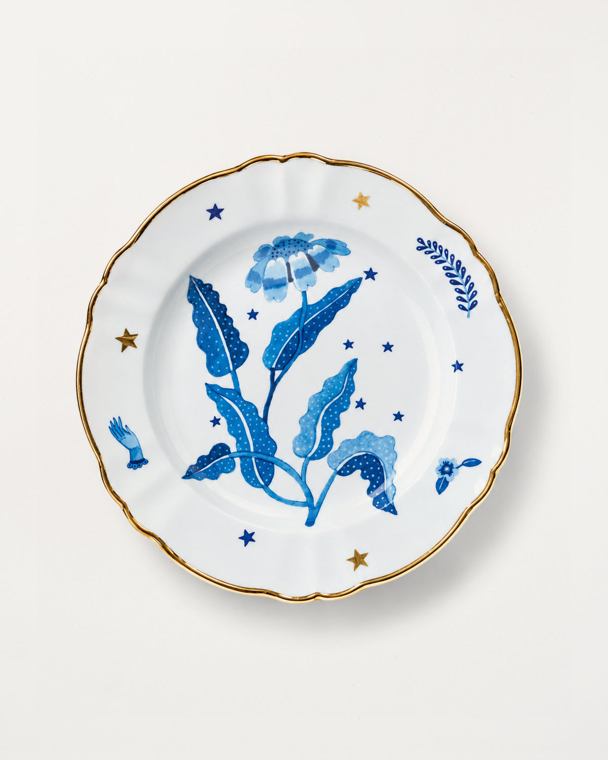 Deep Plate/Blue Flower D23cm