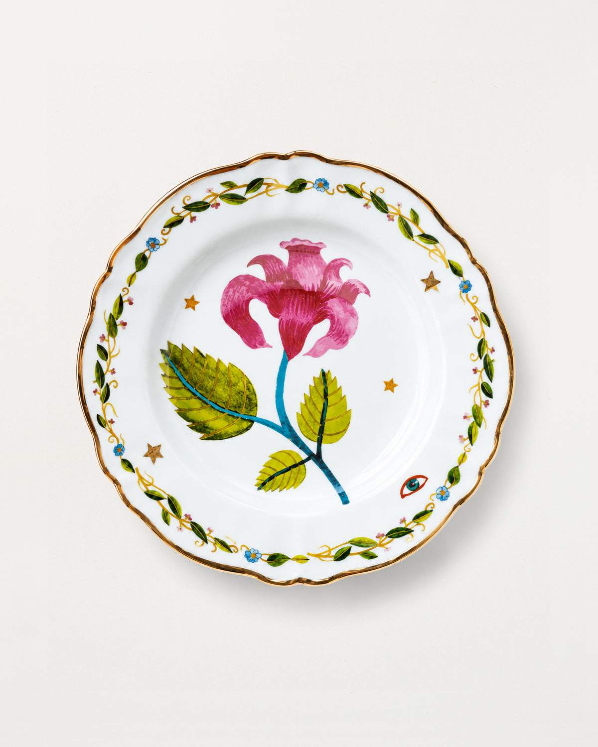 Deep Plate/Pink Flower D23cm
