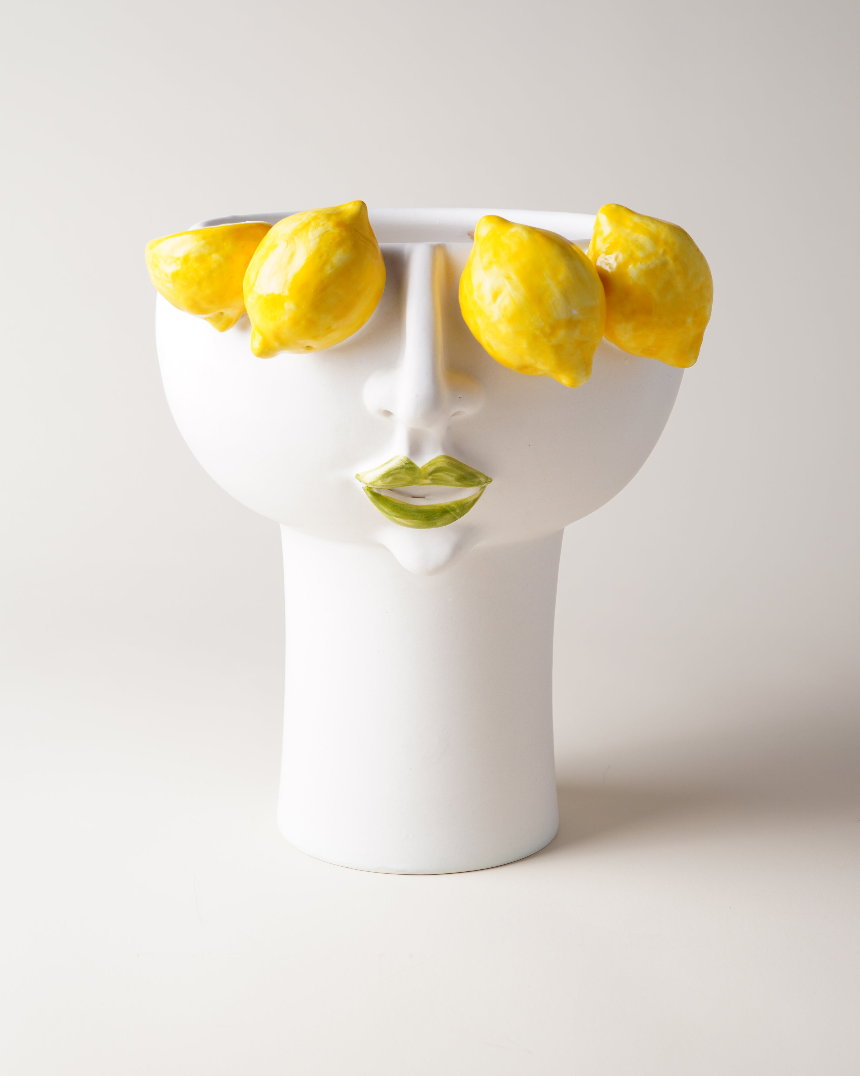 Domitilla Round Lemons Medium Vase Long Neck