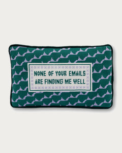 Emails Finding Me Needlepoint Pillow