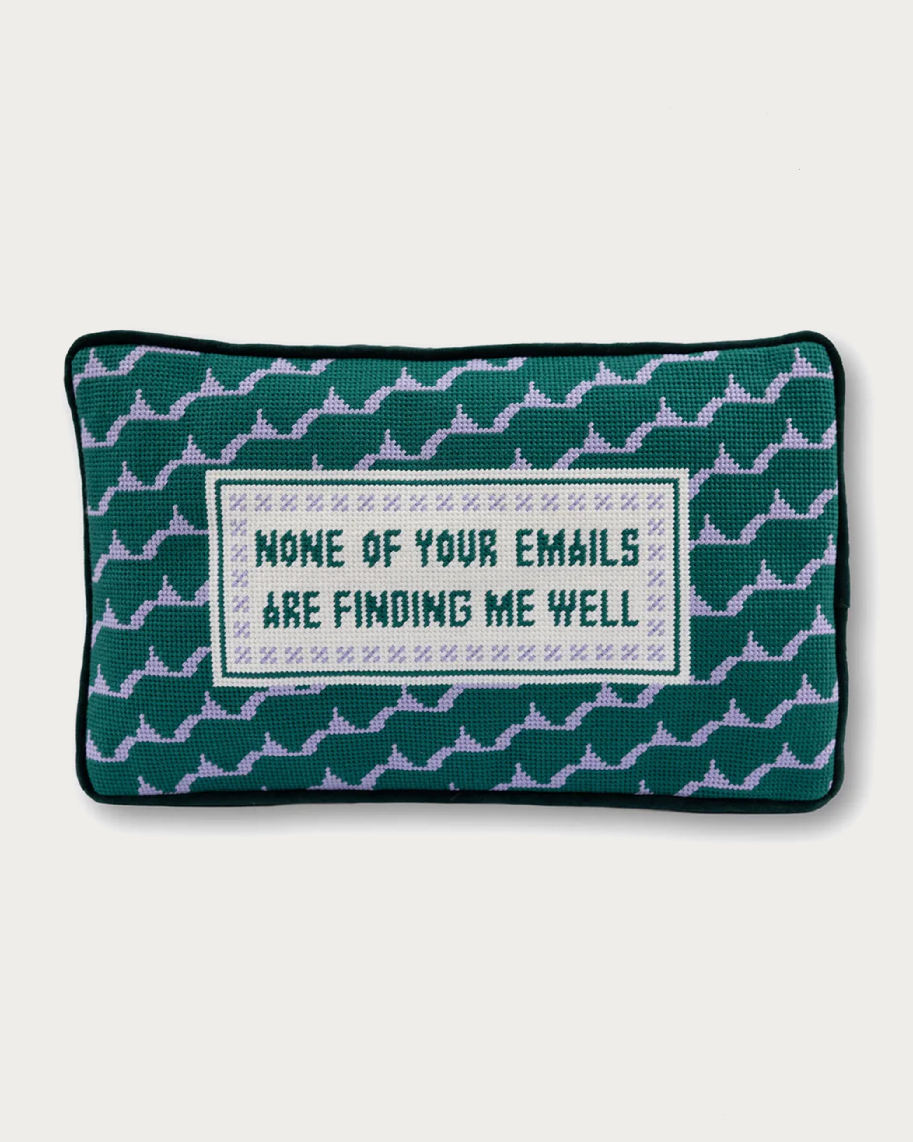 Emails Finding Me Needlepoint Pillow