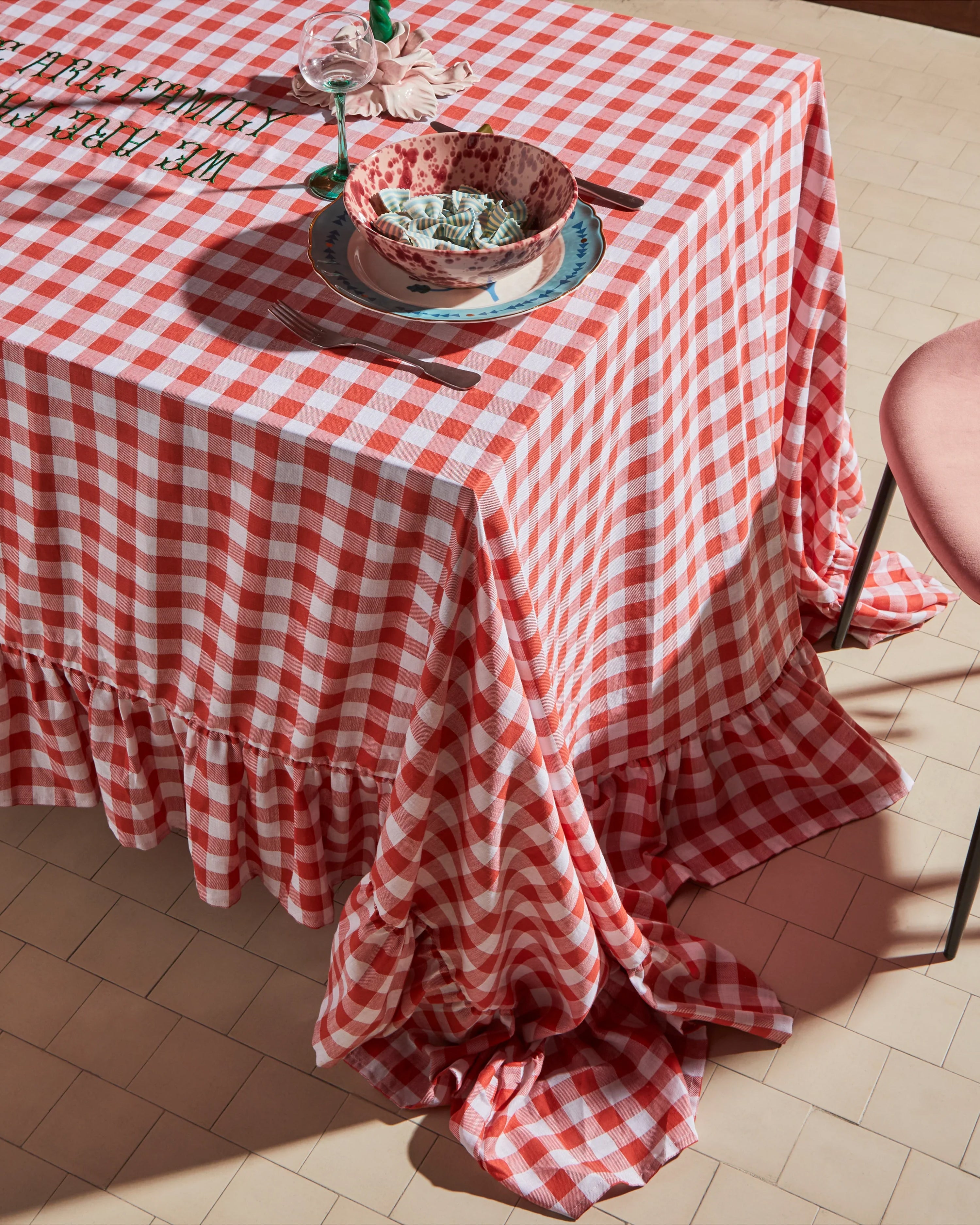 Embroidered Tablecloth/Family