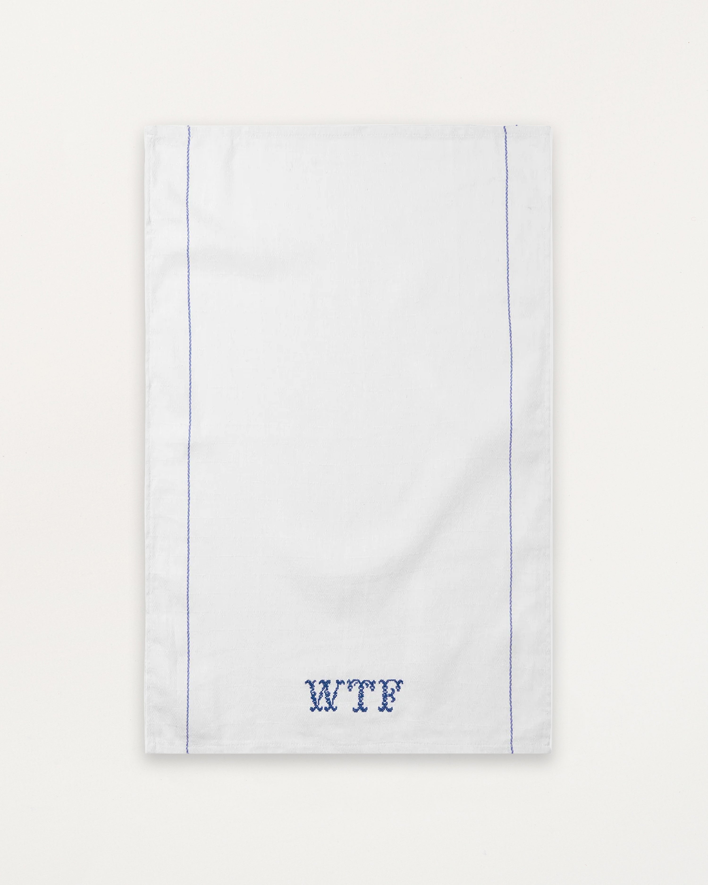 Embroidered Tea Towel WTF