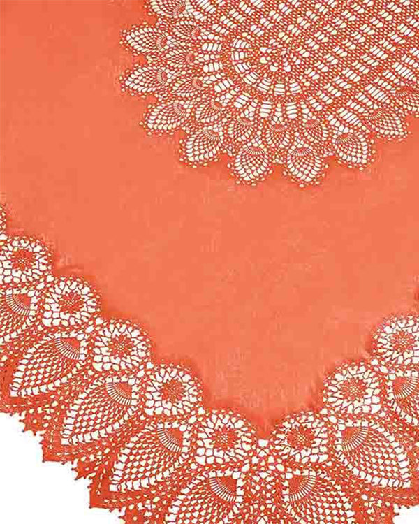 Orange Vinyl Lace Tablecloth