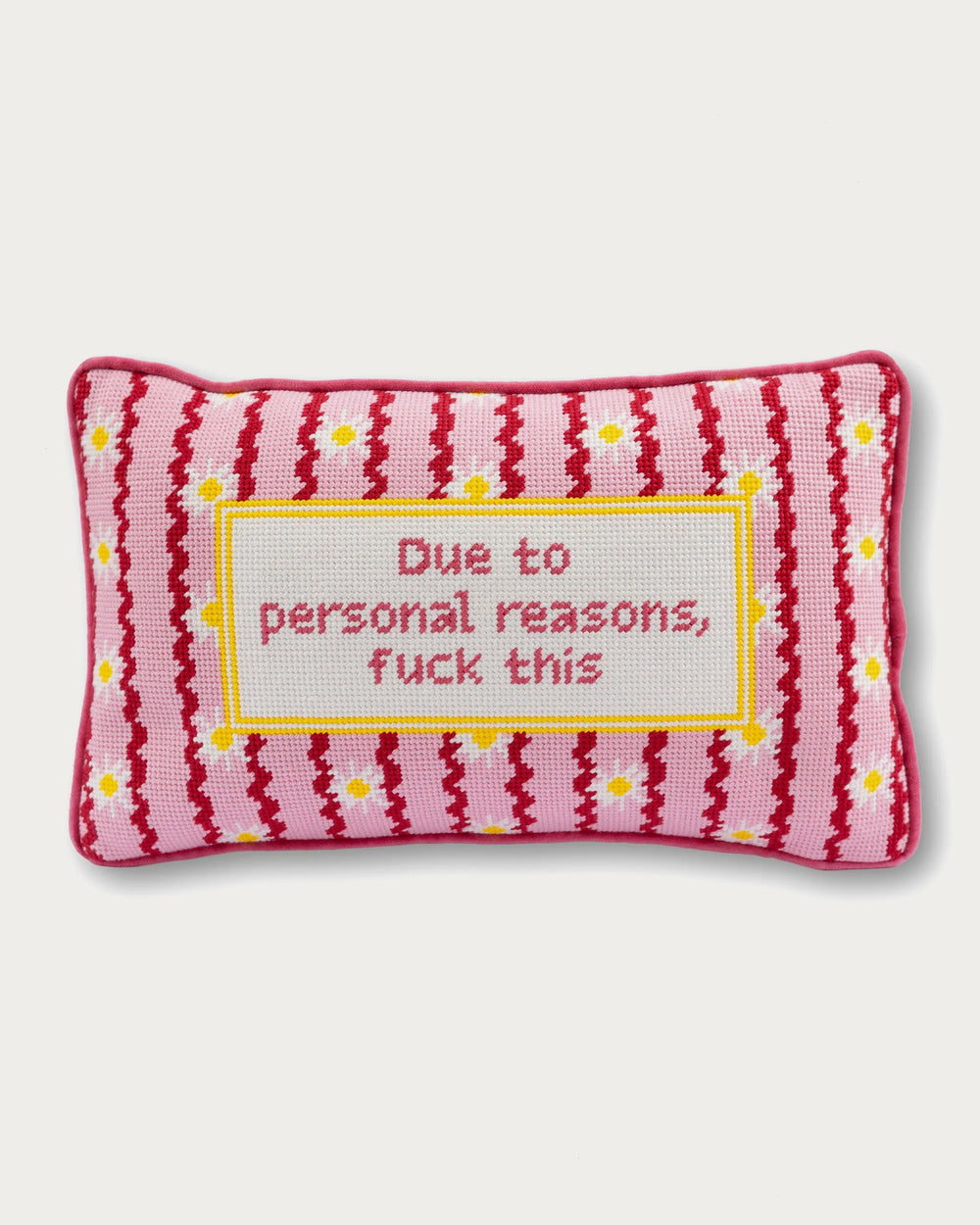F This Needlepoint Pillow