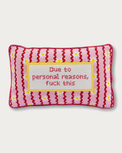 F This Needlepoint Pillow