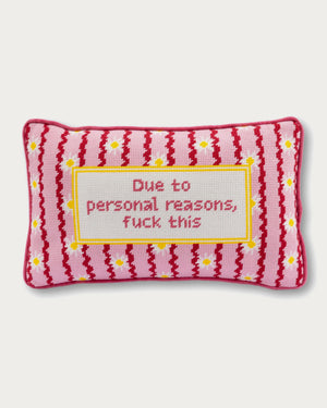 F This Needlepoint Pillow