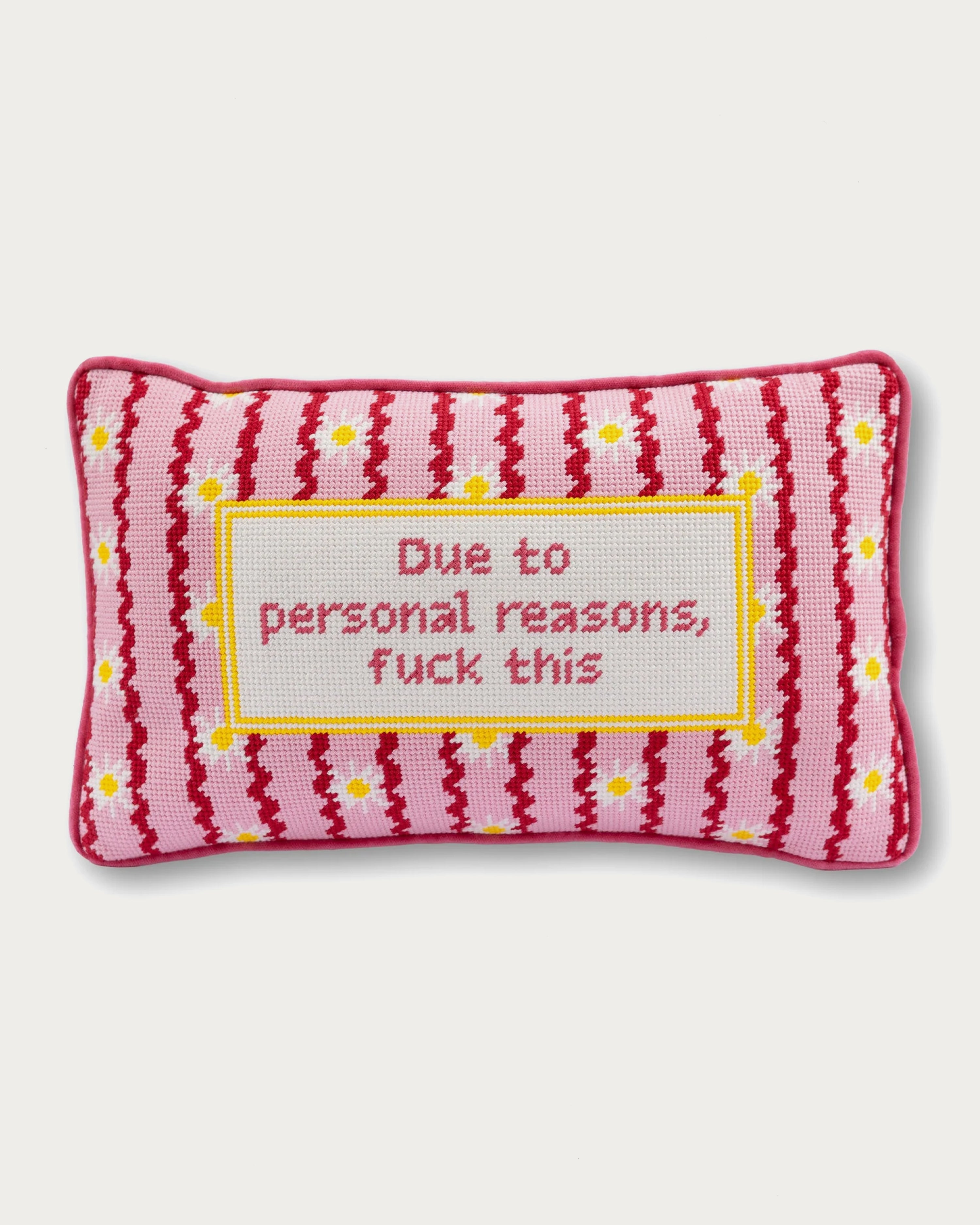 F This Needlepoint Pillow