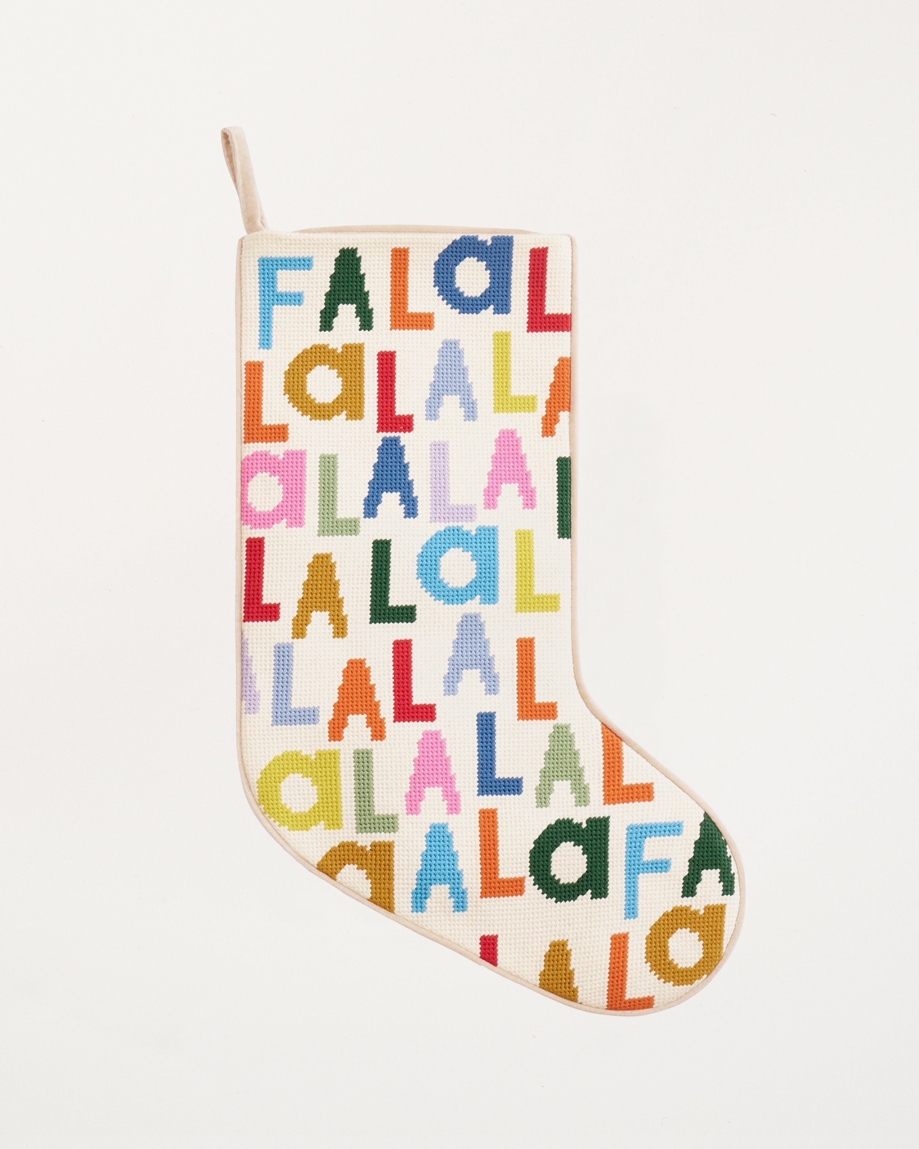 Fa La La Embroidered Stocking